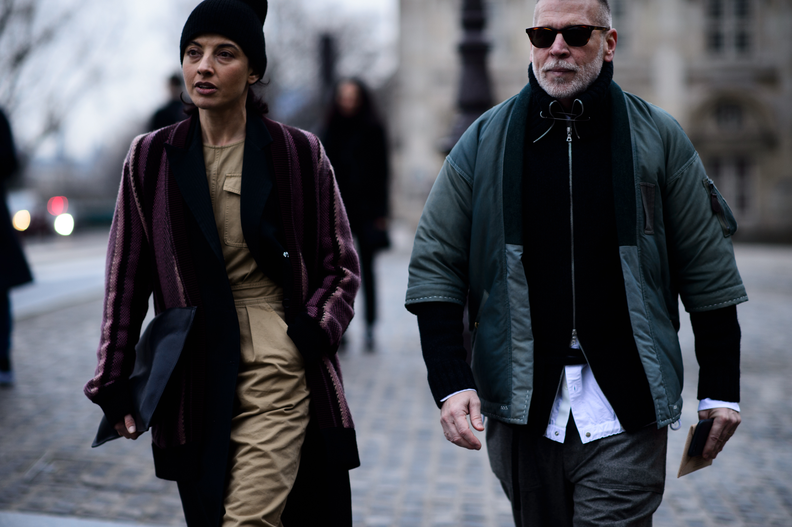 Man and woman after Sacai show