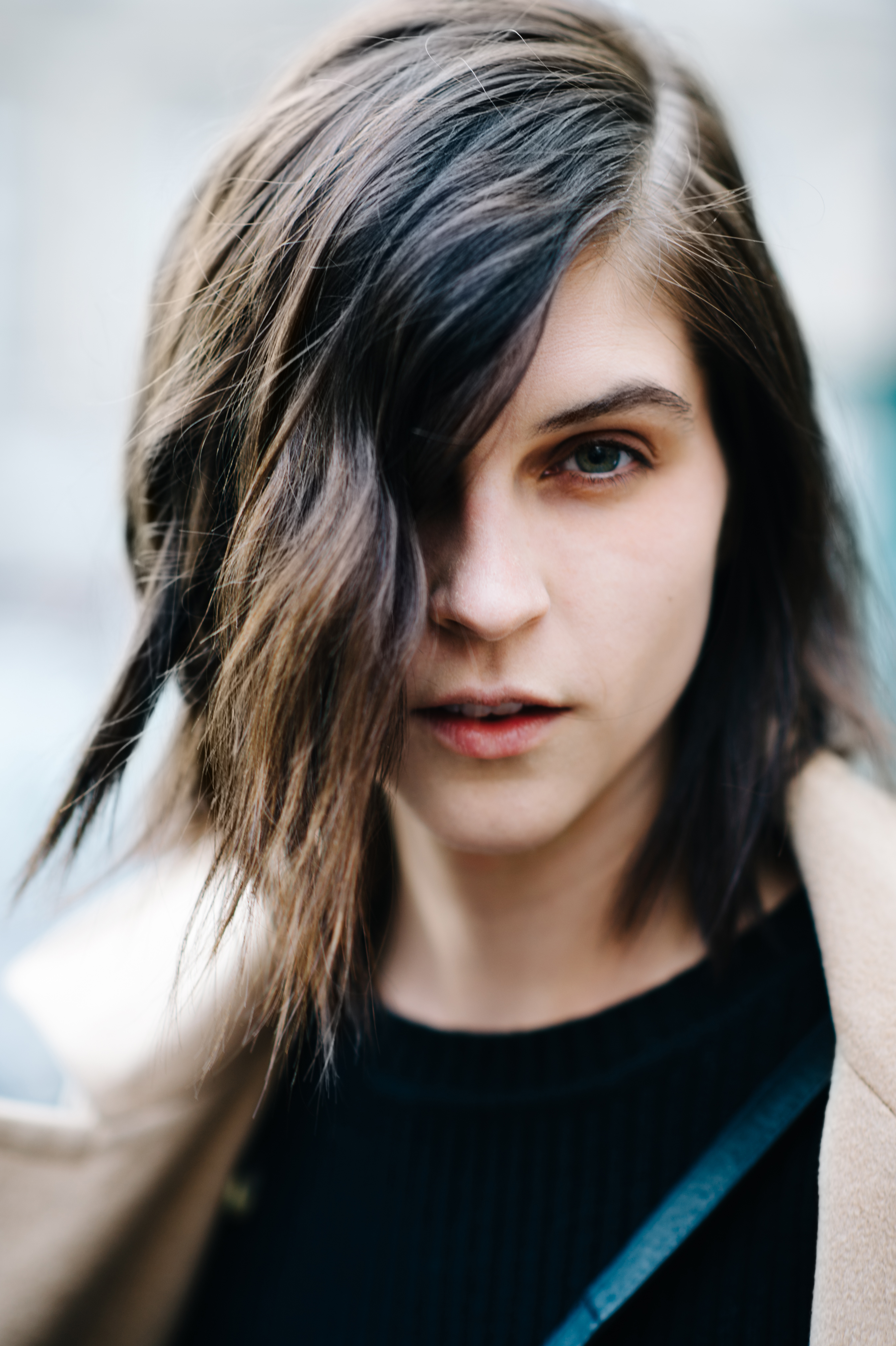 Portrait of a model with short hair