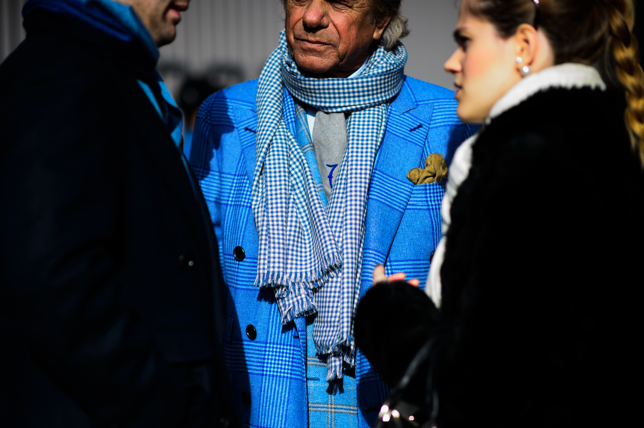 Italian man wearing blue suit