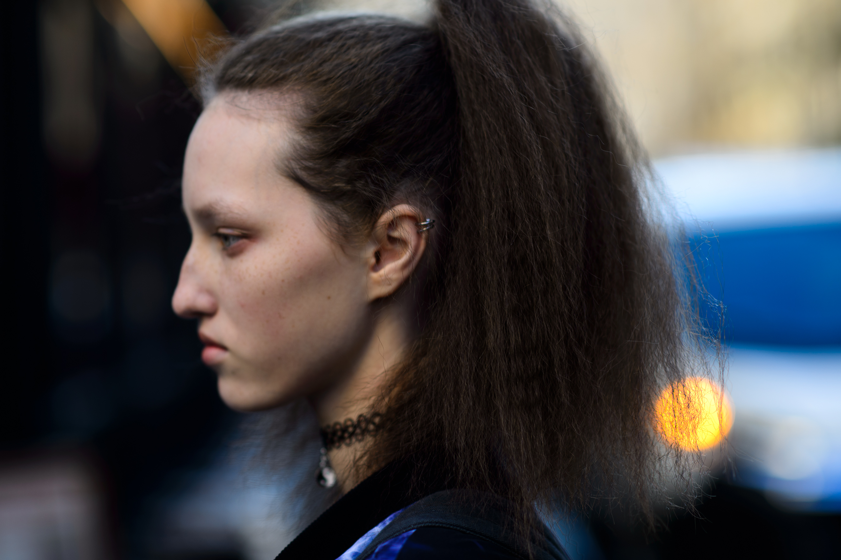 Russian model wearing choker