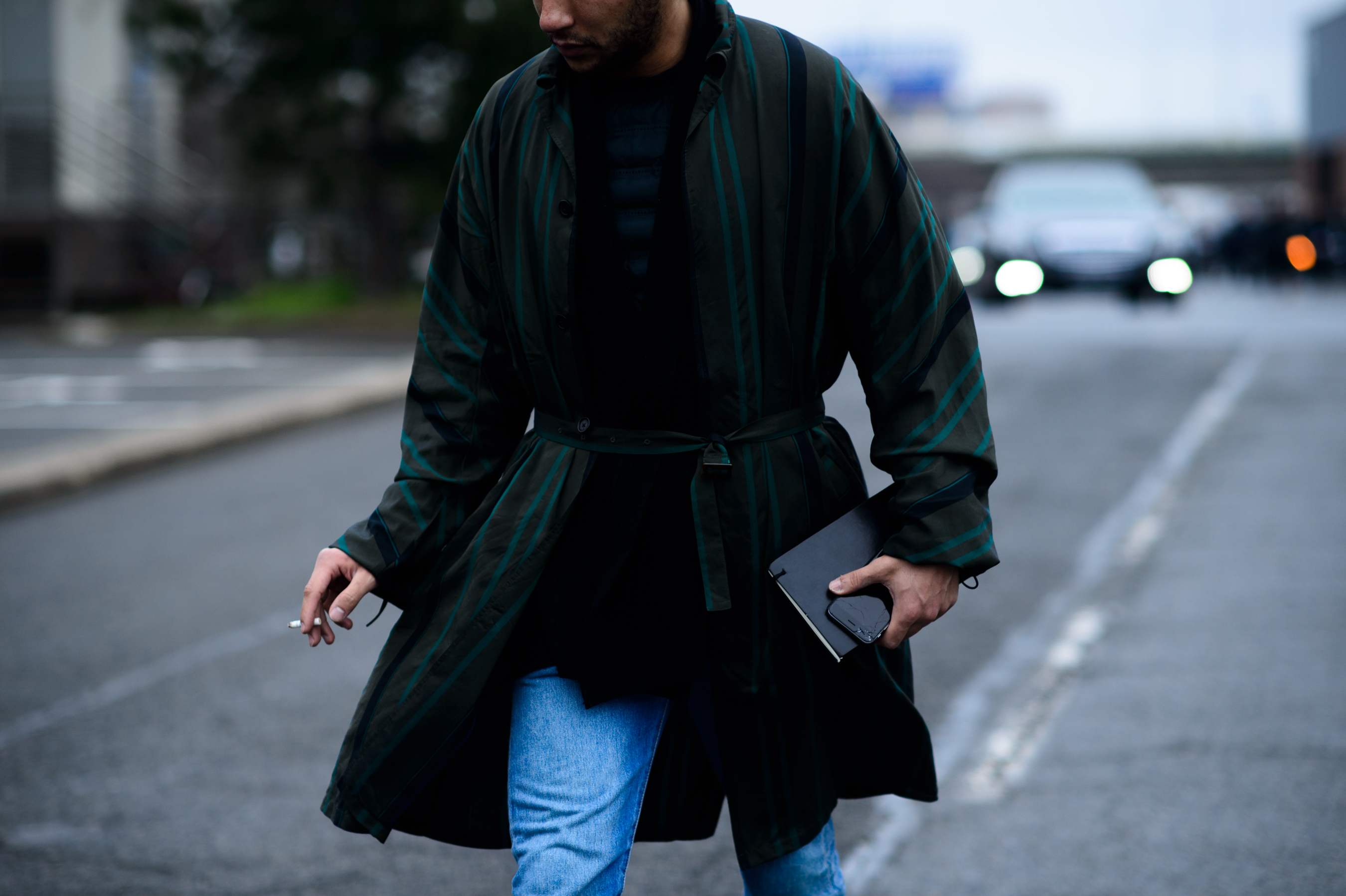 Man wearing green