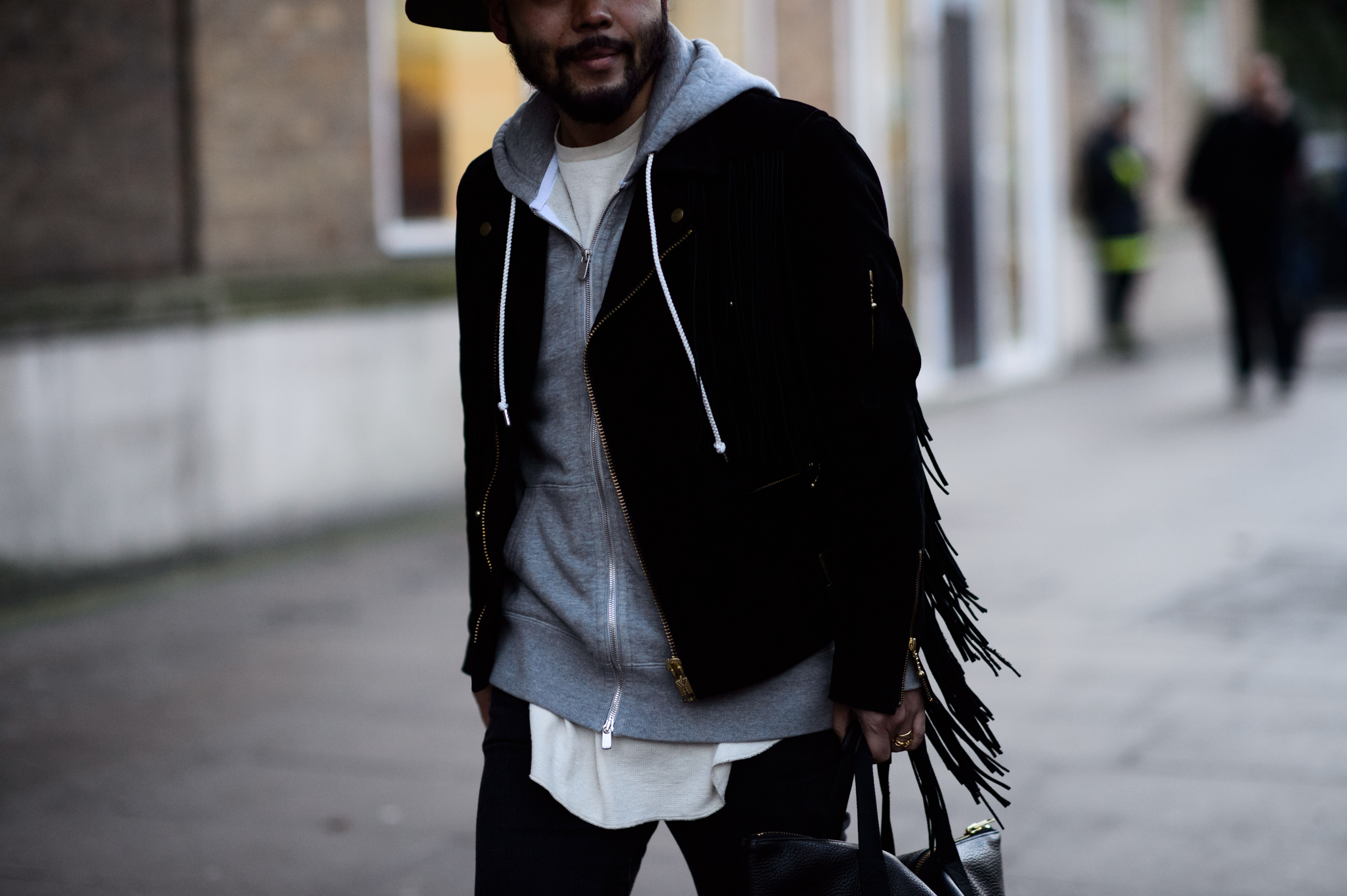 Japanese man wearing hoodie