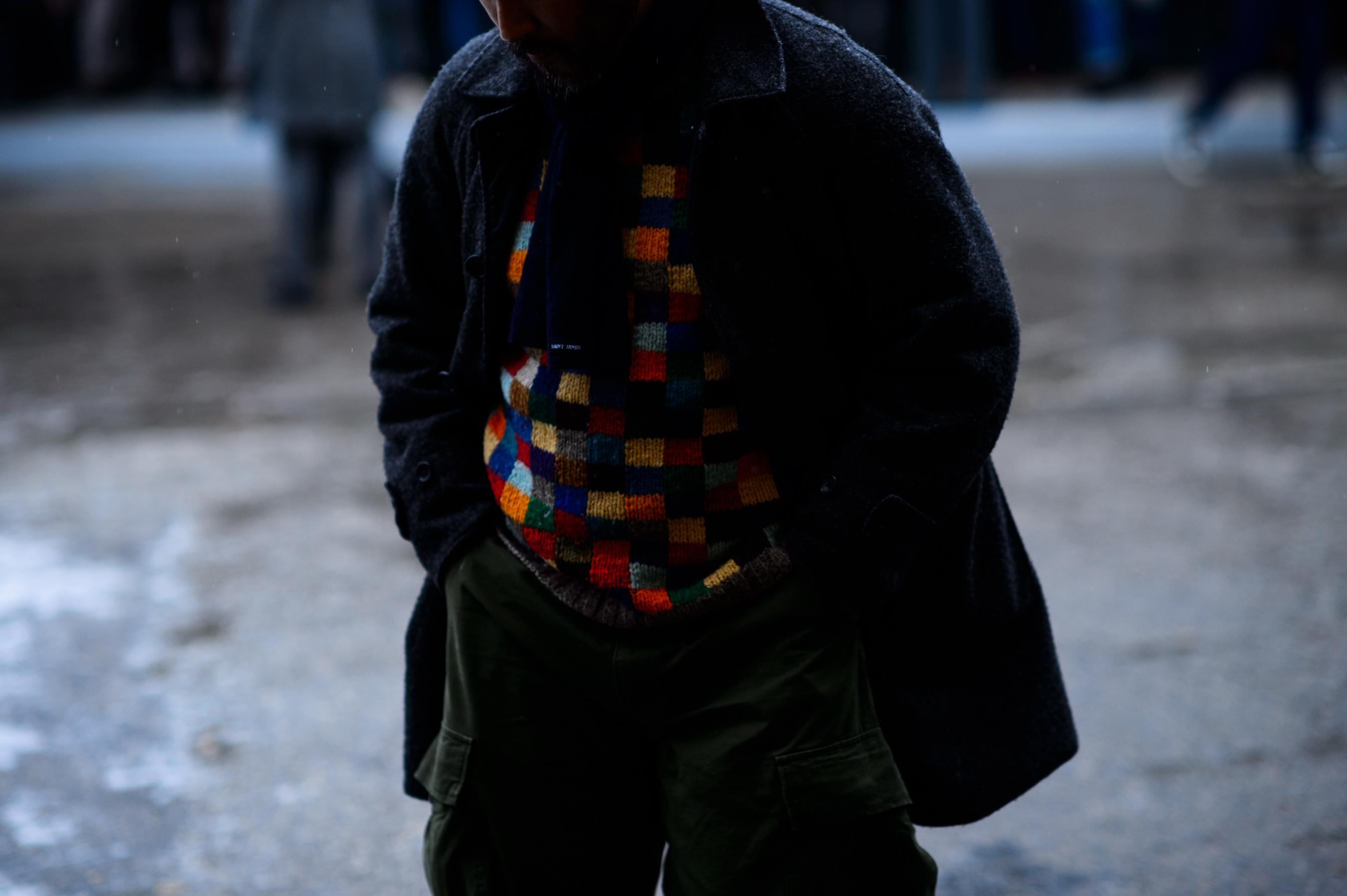 Man wearing colorful sweater