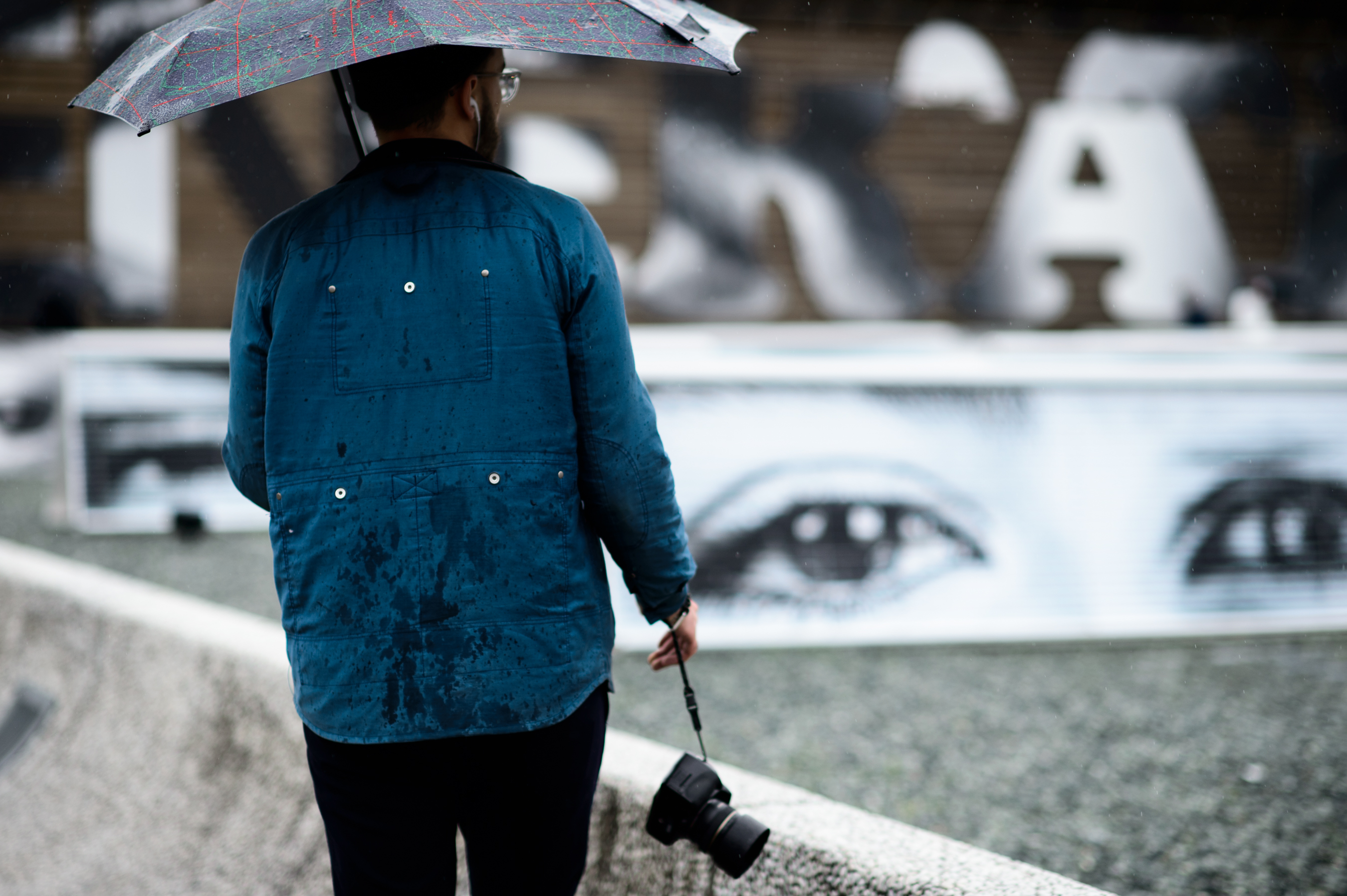 Quebecois photographer wearing blue jacket
