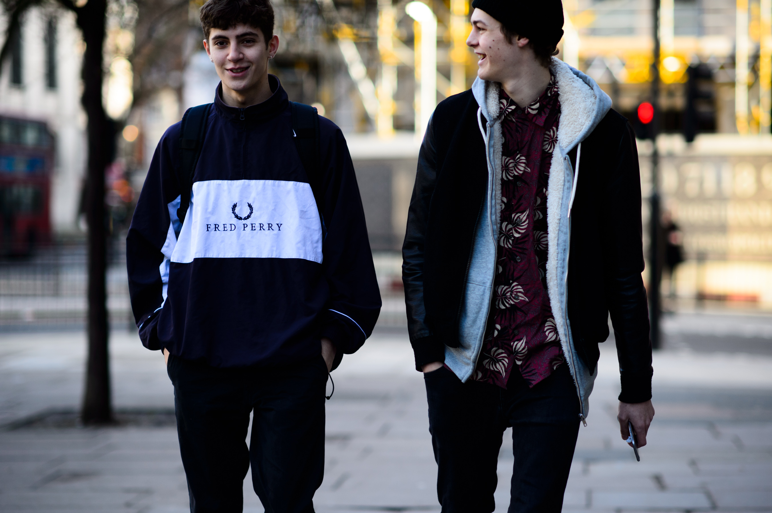 Two male models before the show