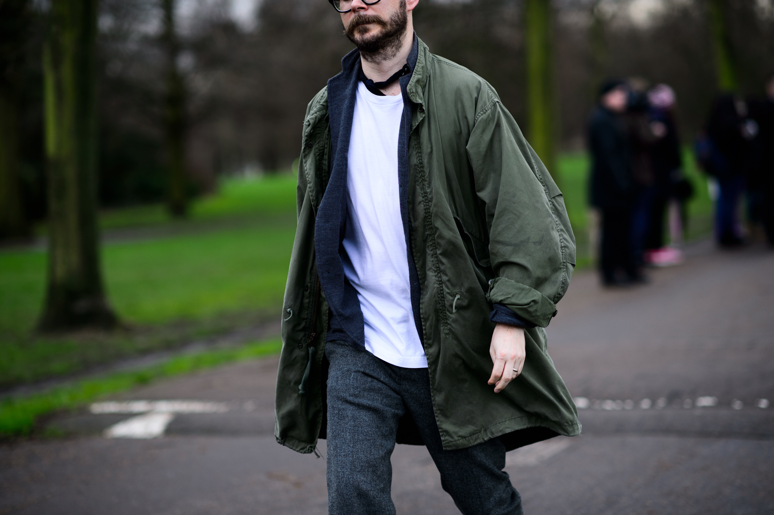 Man wearing green parka
