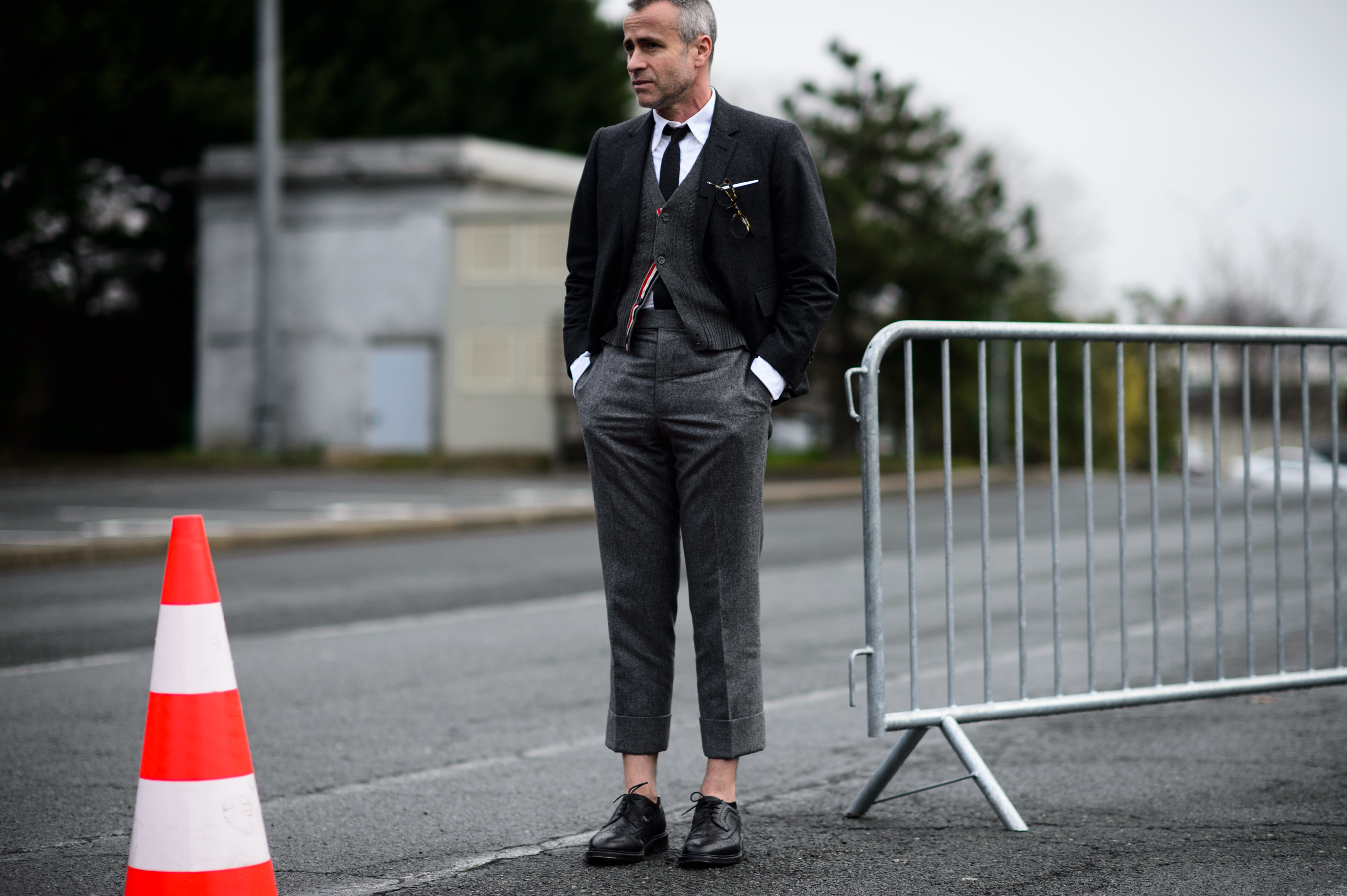 American designer wearing his suit