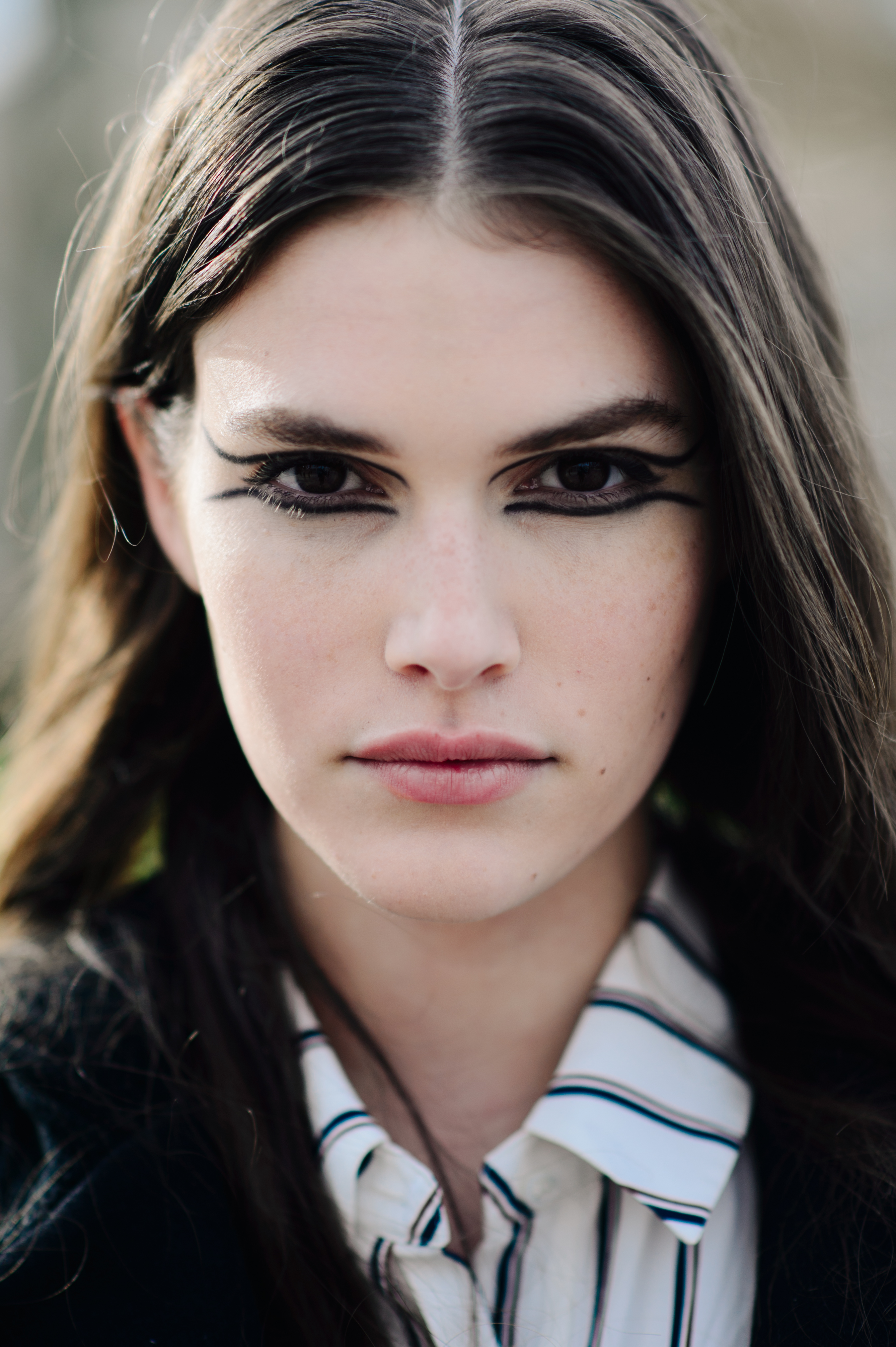 Portrait of model Chanel make up