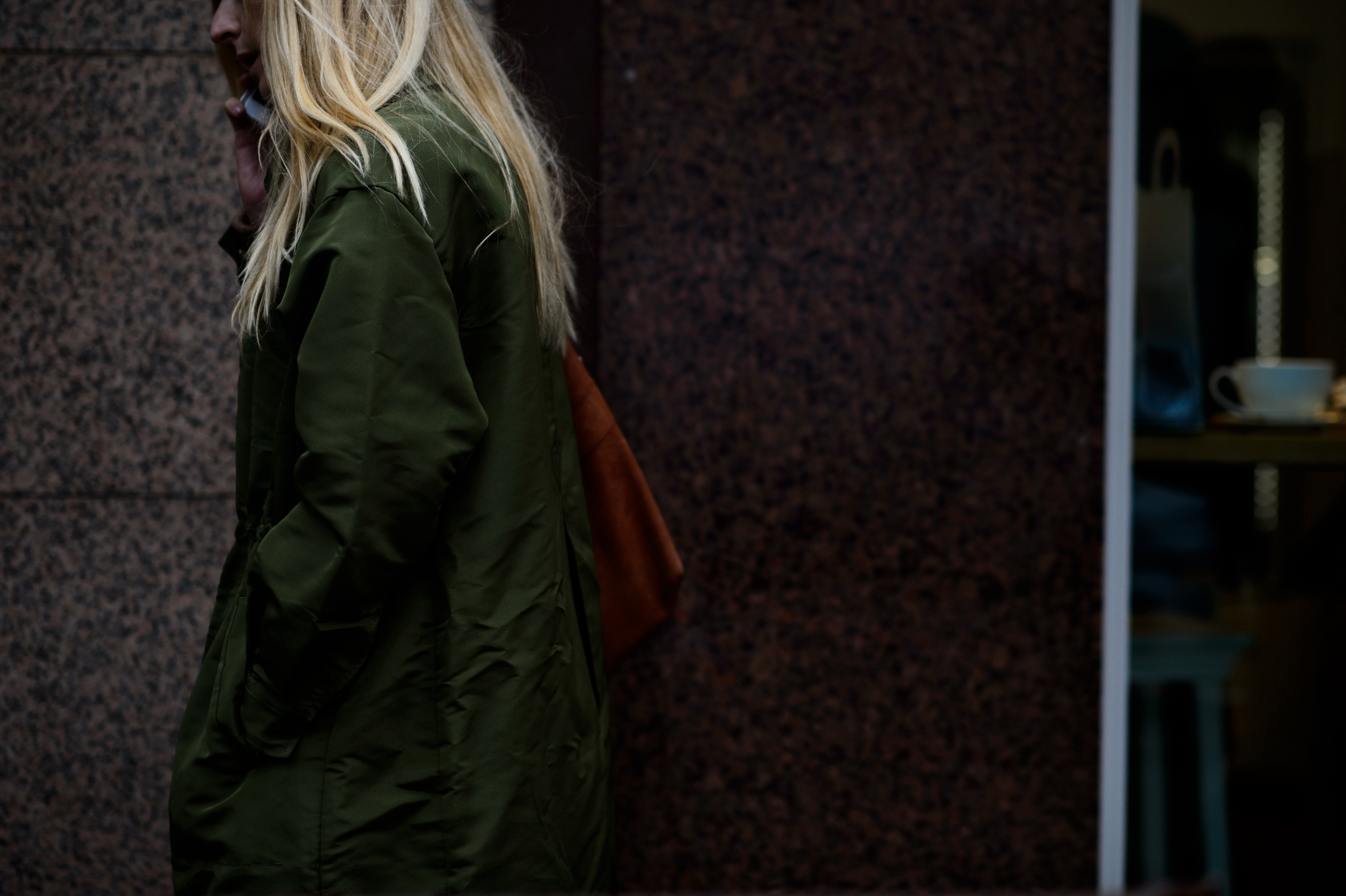 Italian stylist wearing parka