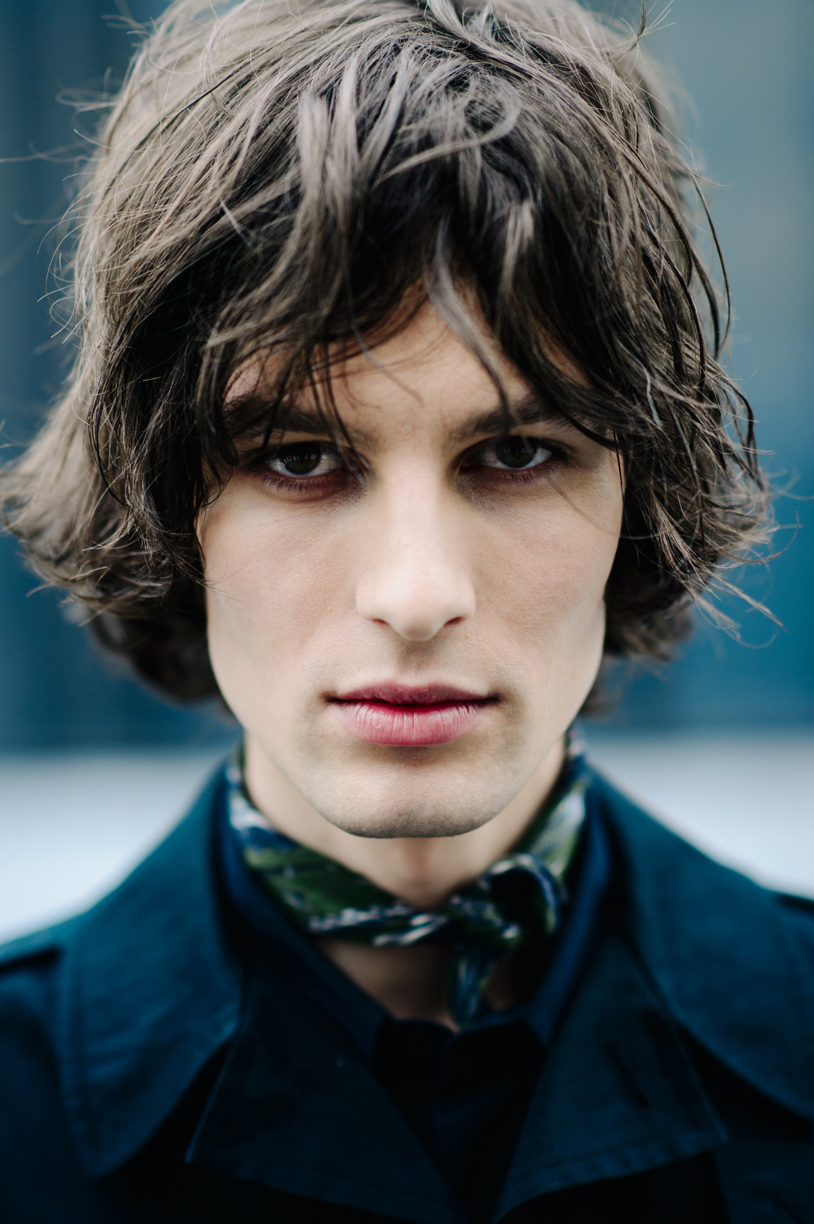 Portrait of a male model after the show