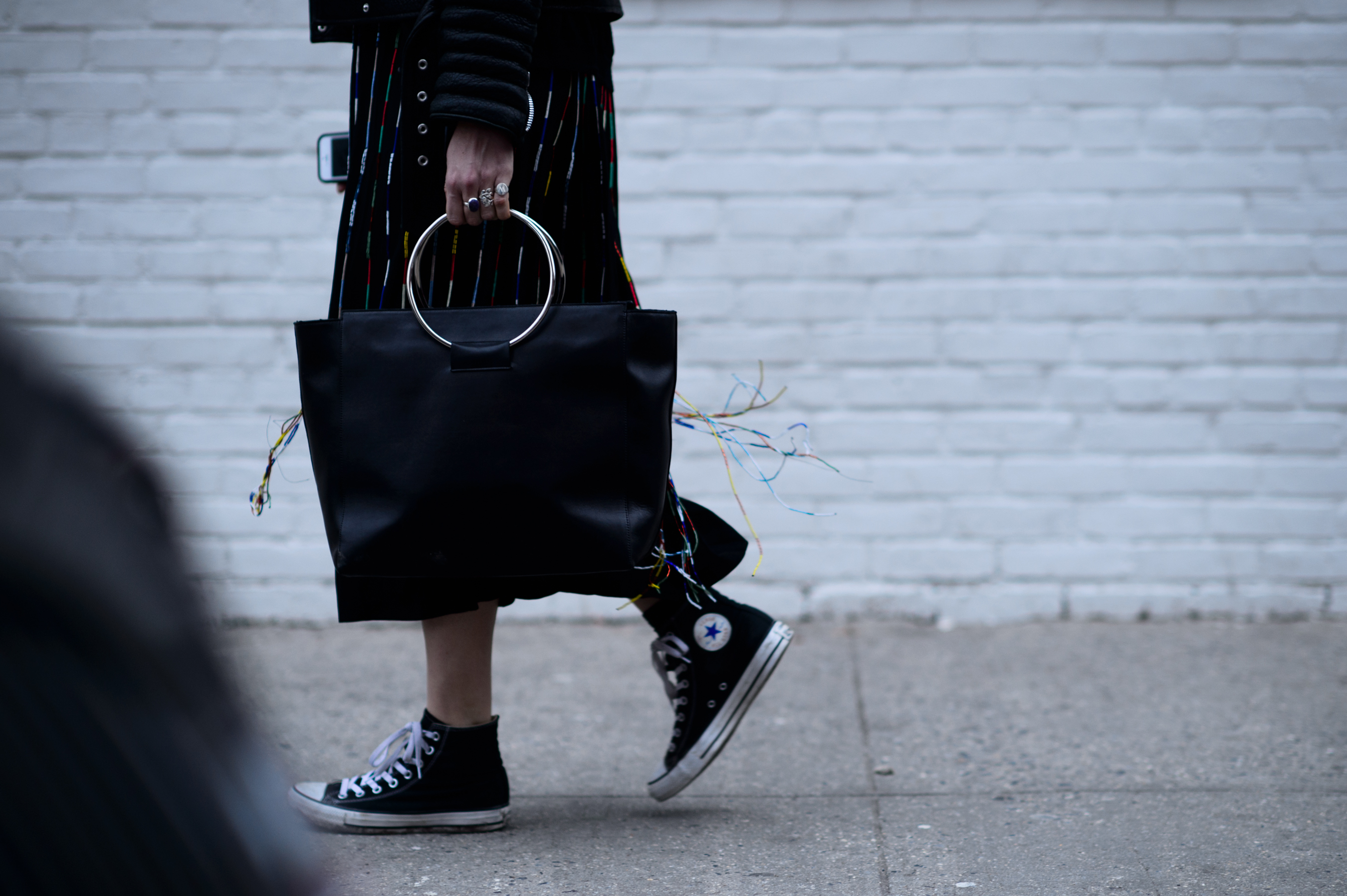 Converse and bag with circle handles