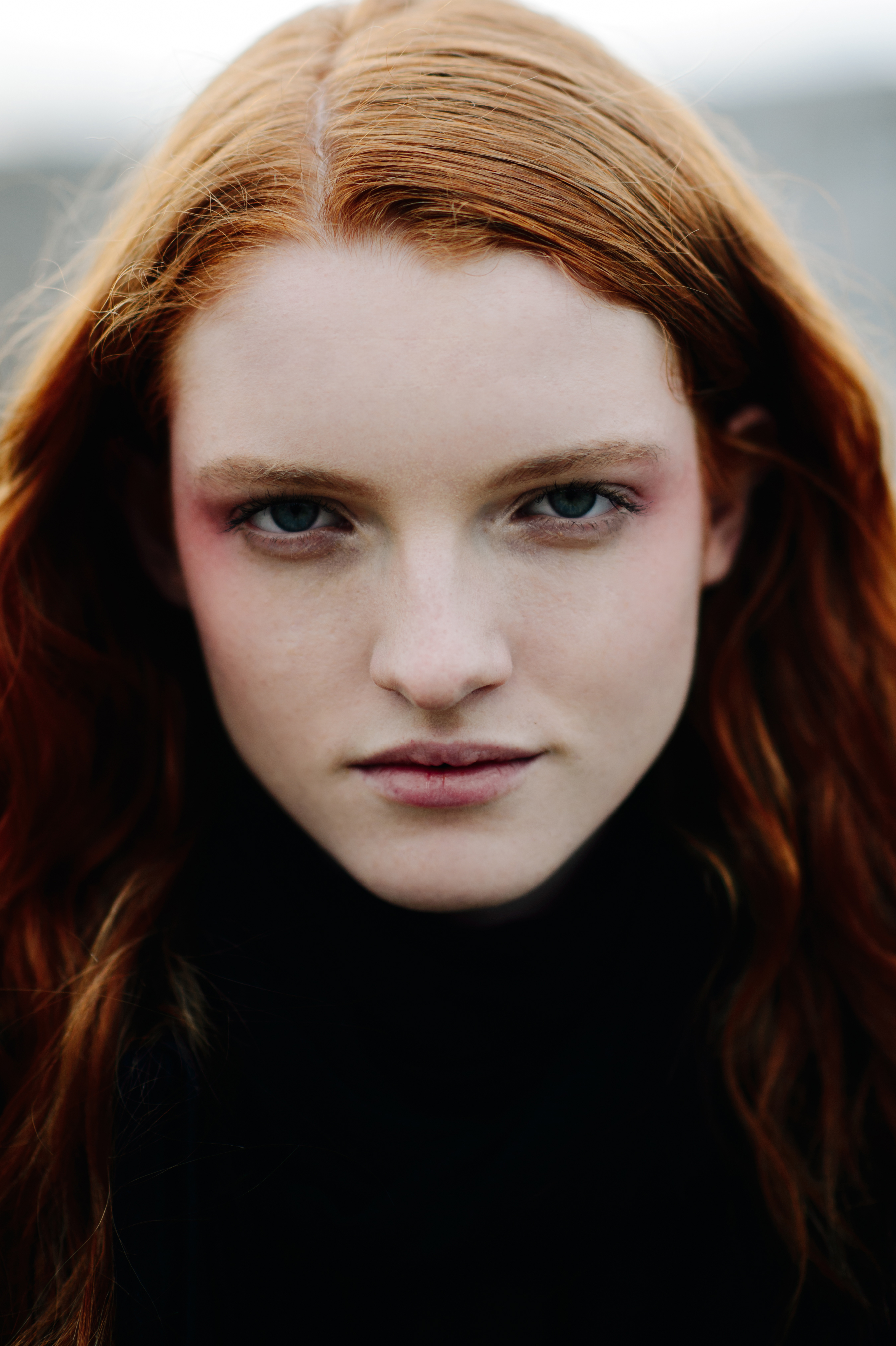 Portrait of a model with red hair