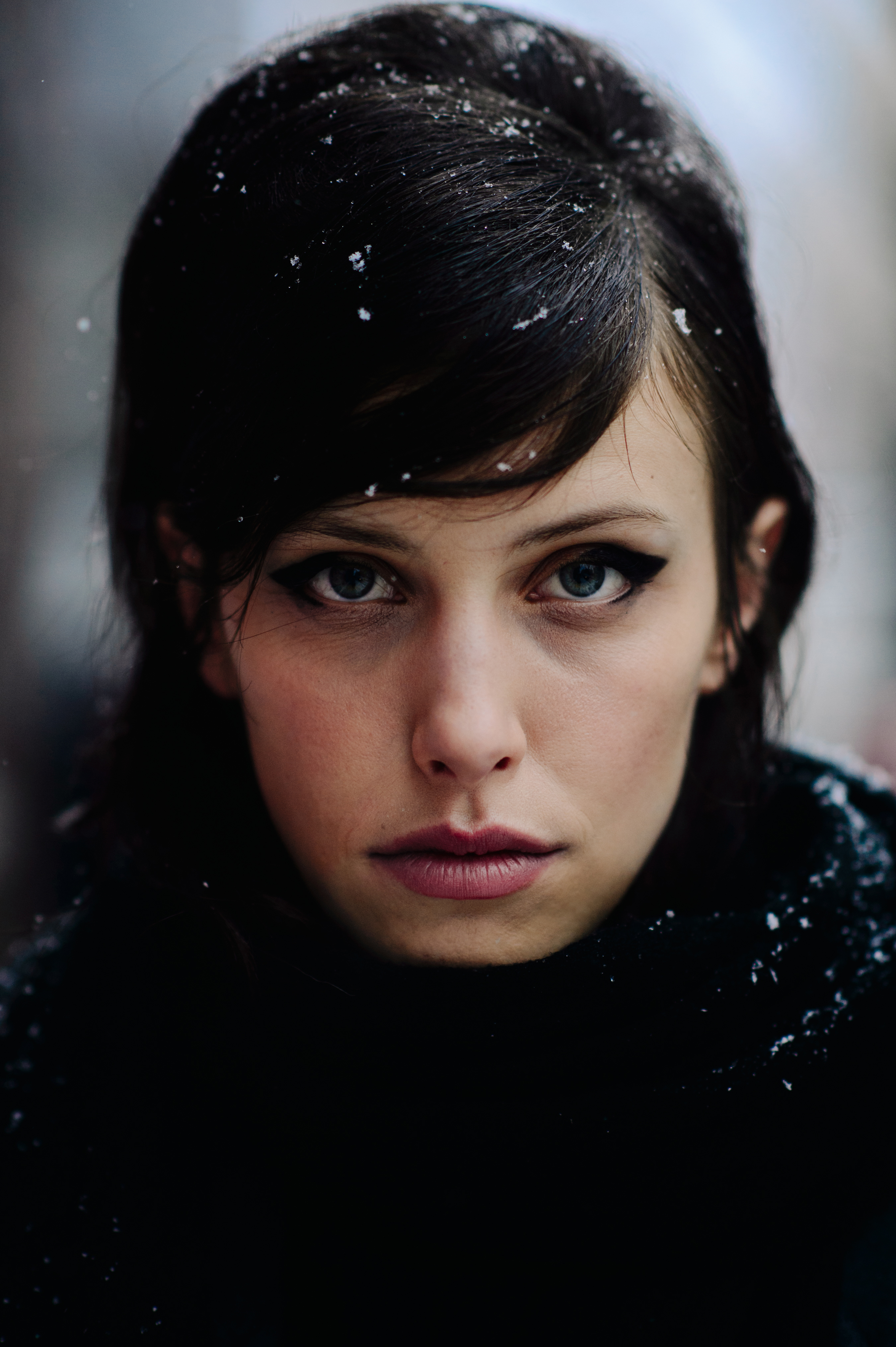 Portrait of a model 60s make up