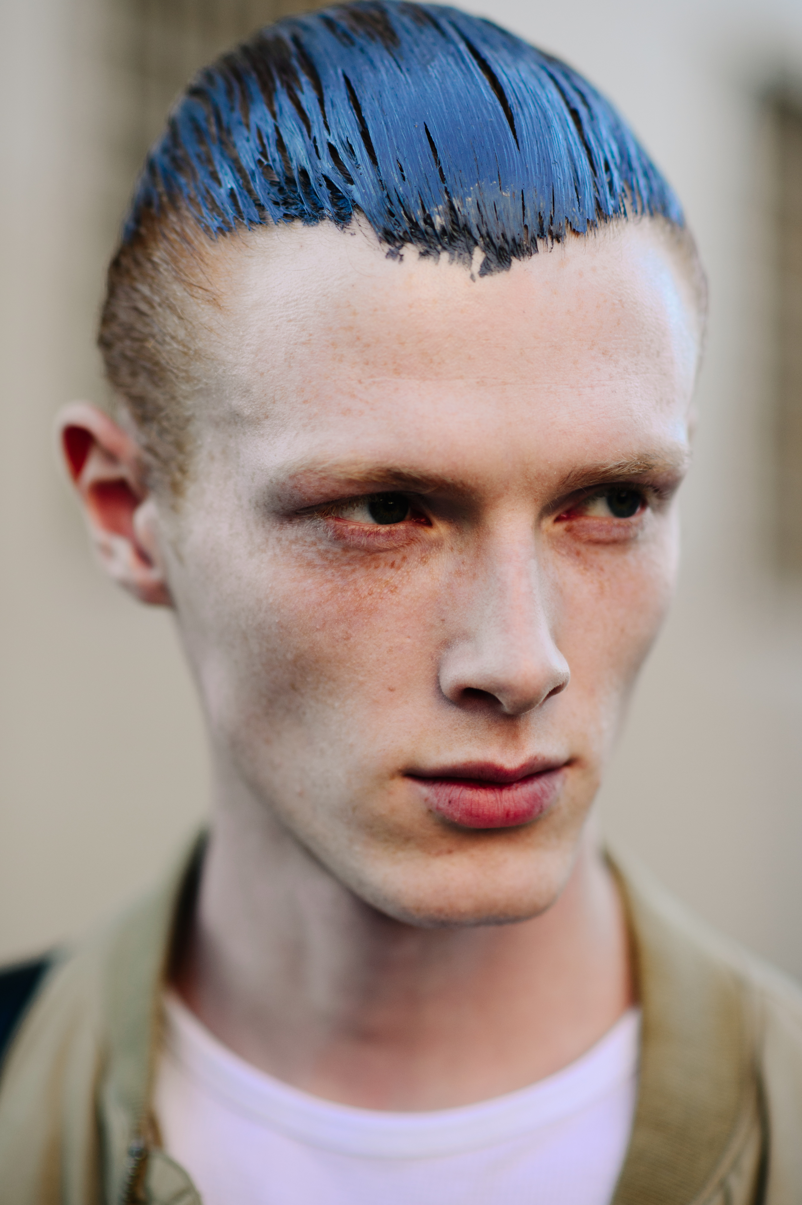 Male model with painted hair