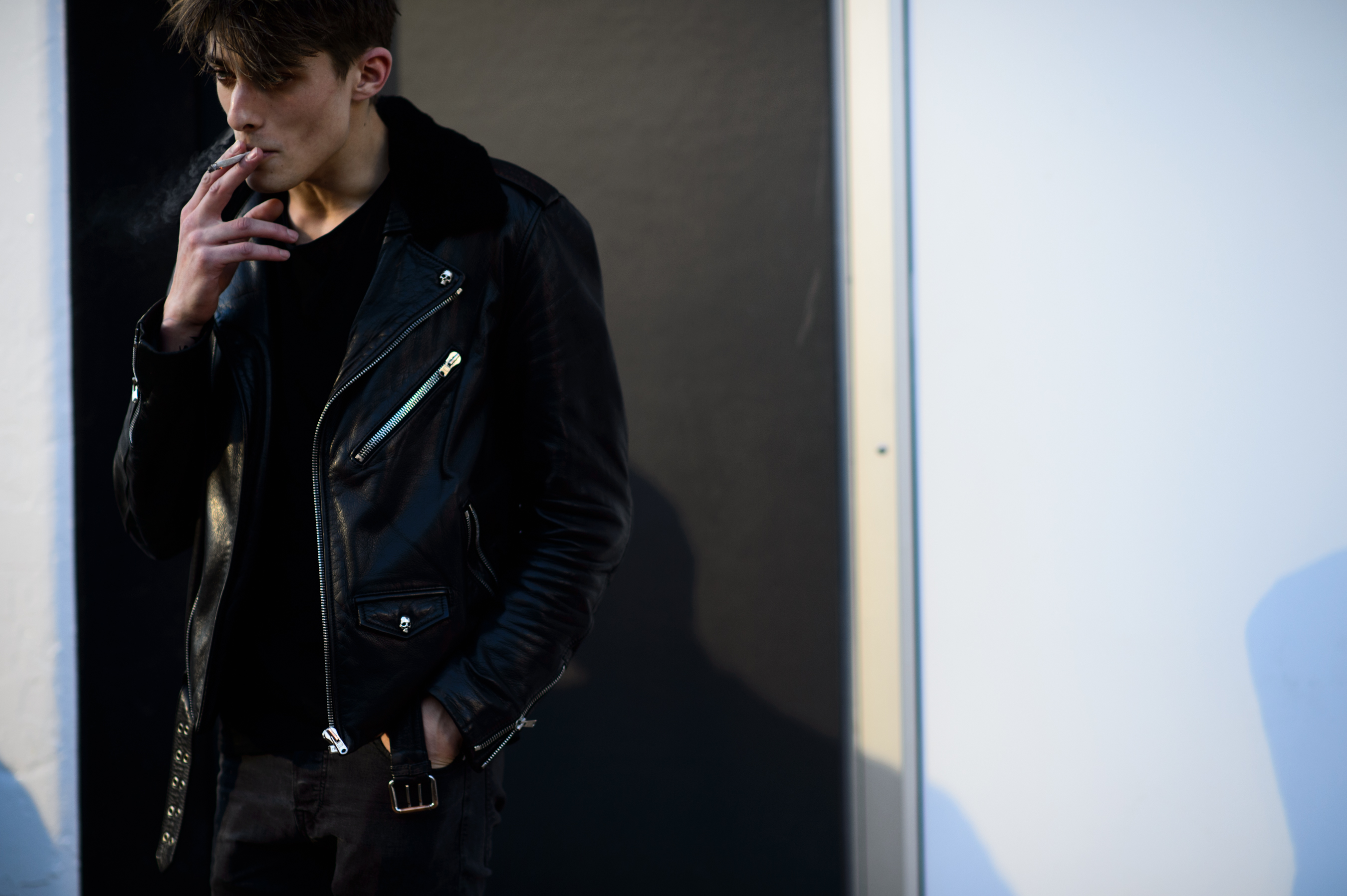 Male model smoking