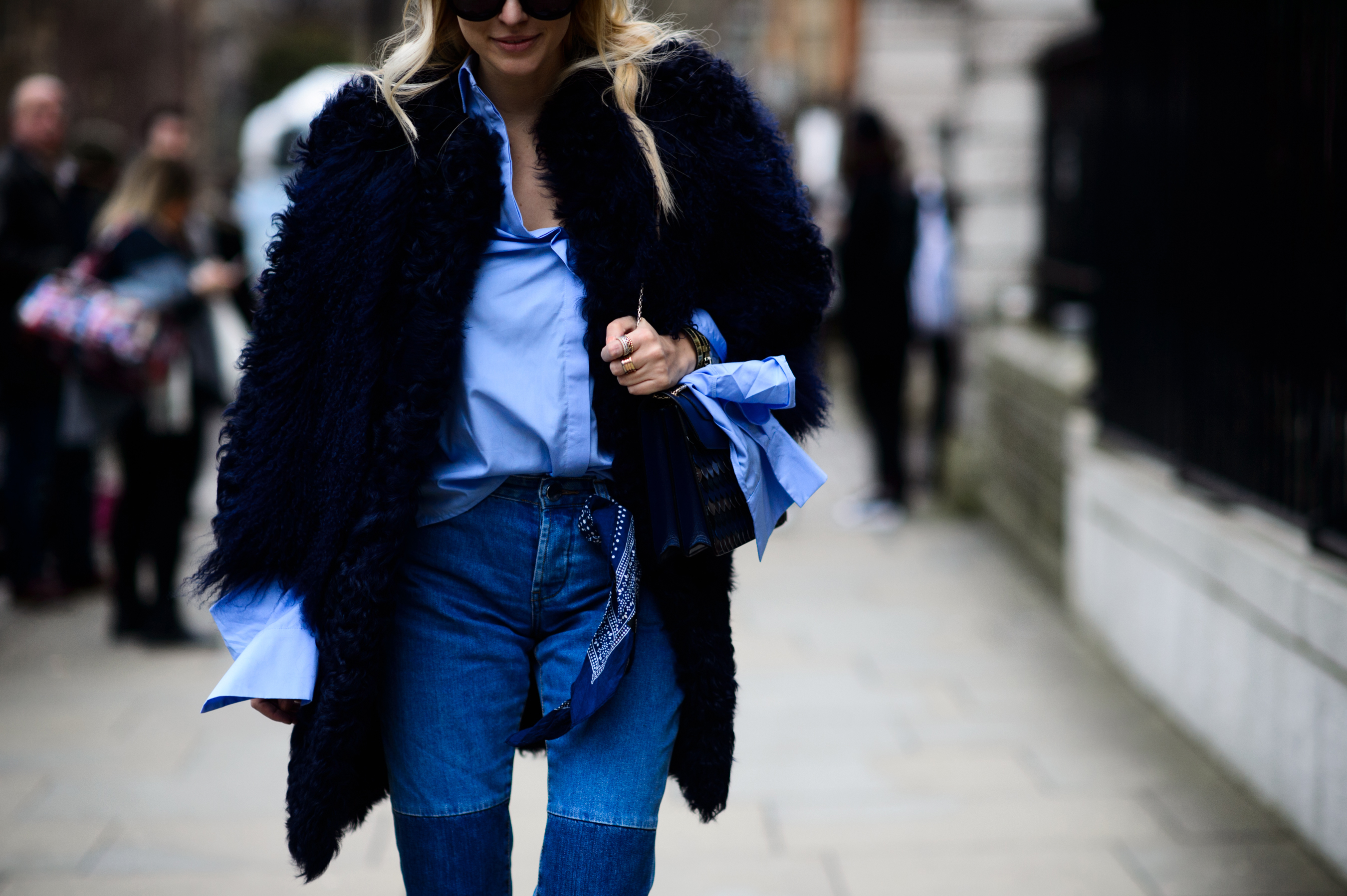 Woman wearing oversized sleeves