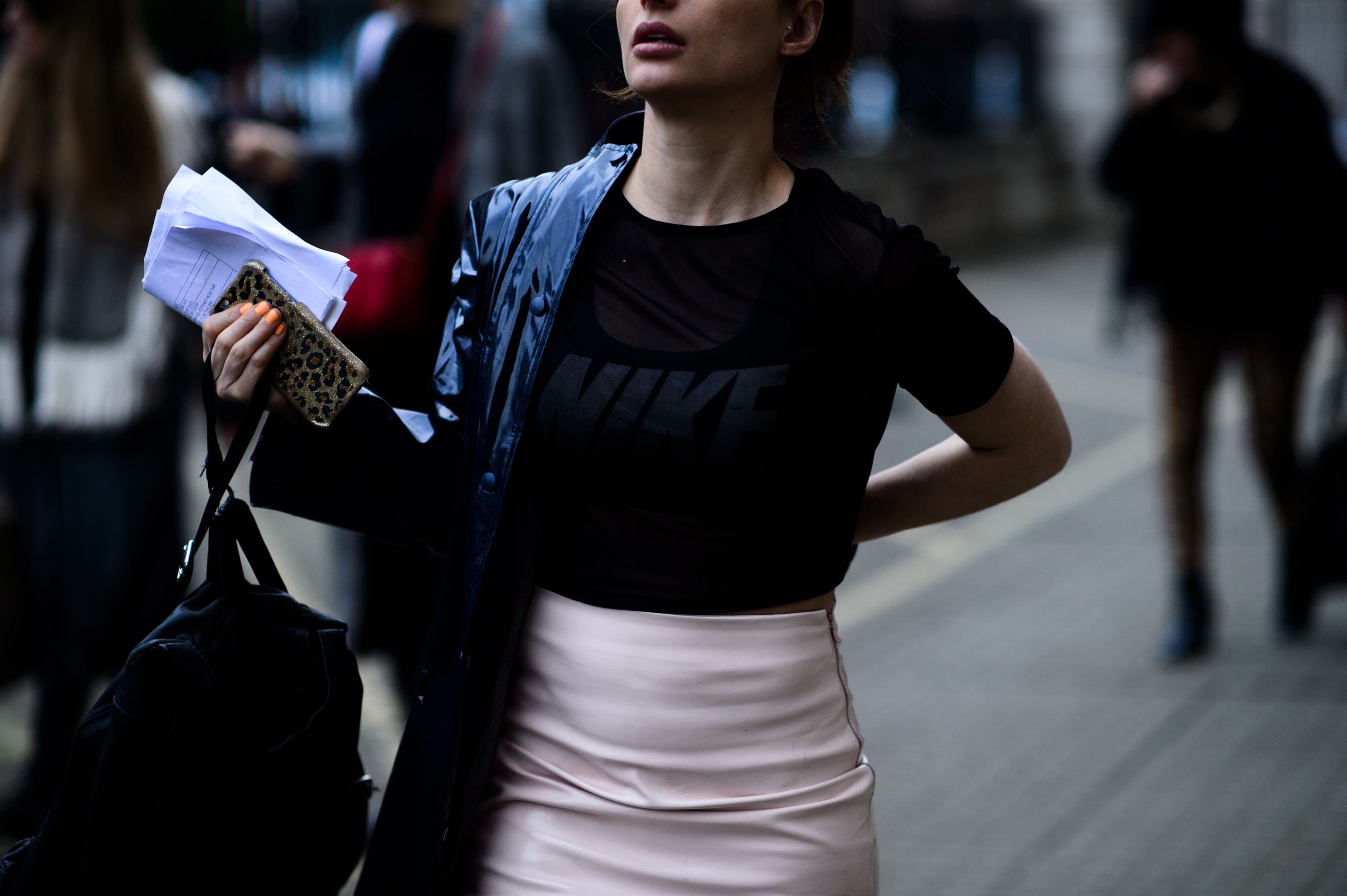 Woman wearing nike sport top