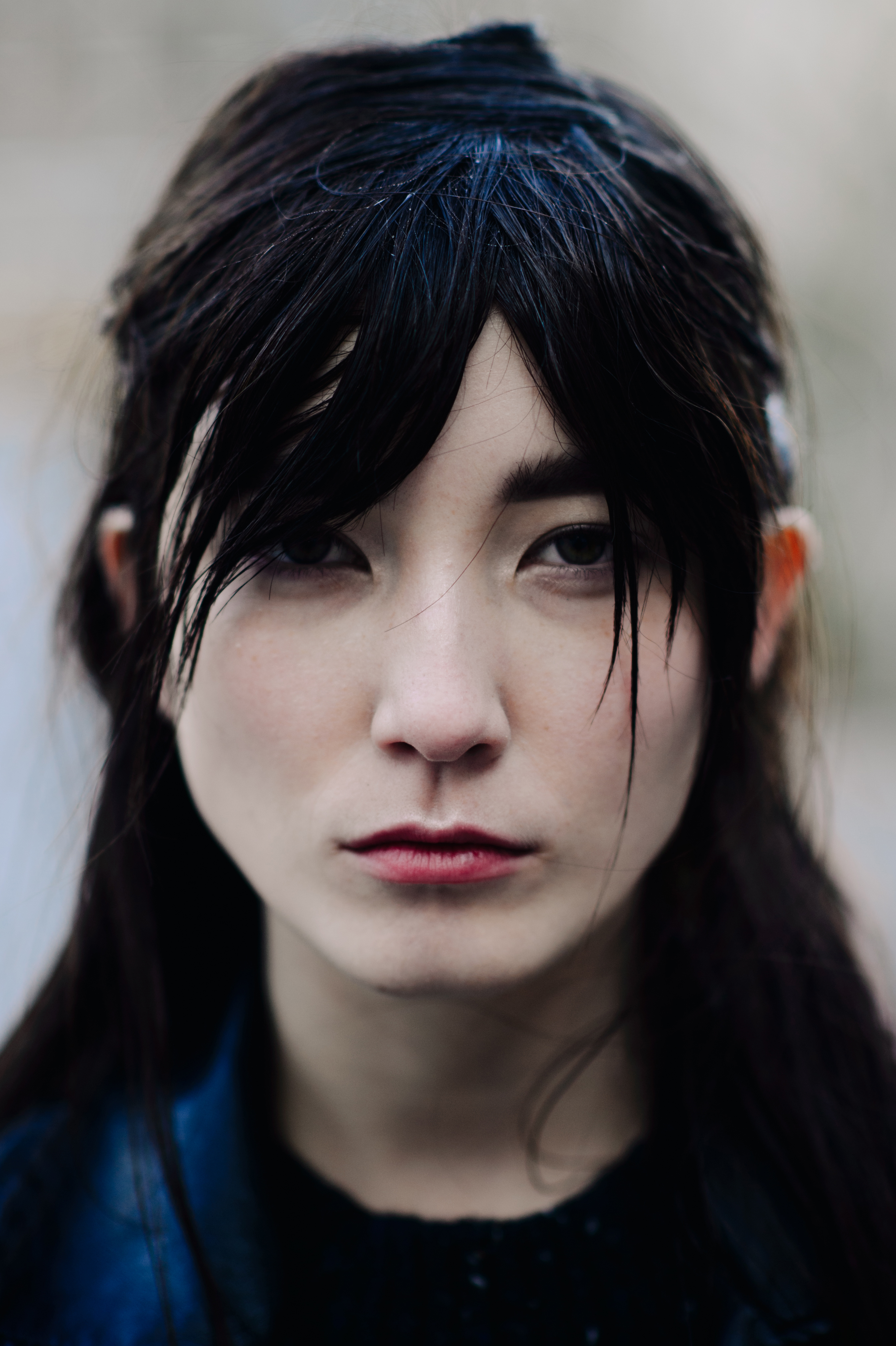 Portrait of a model with bangs