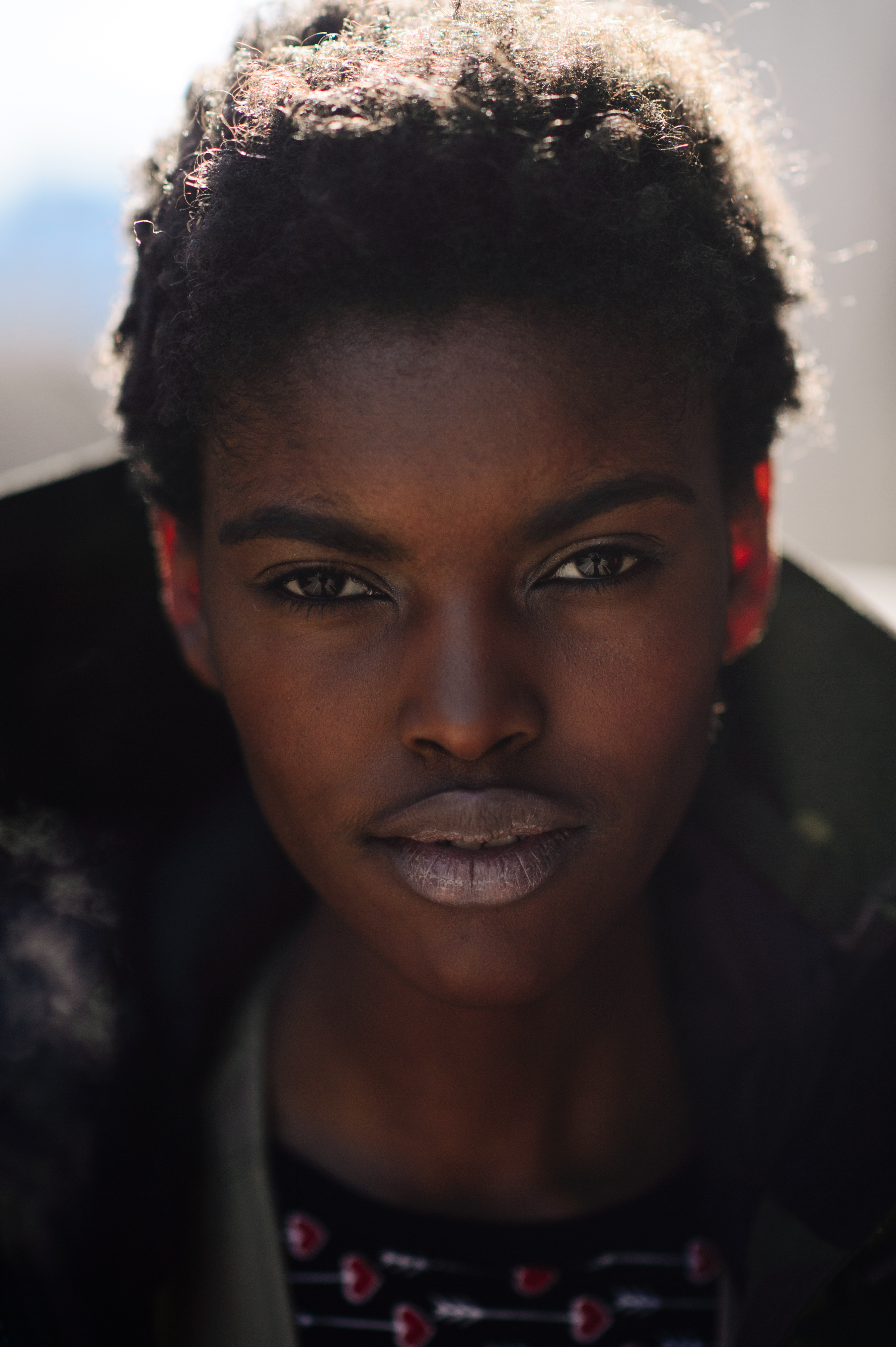 Portrait of a model big lips