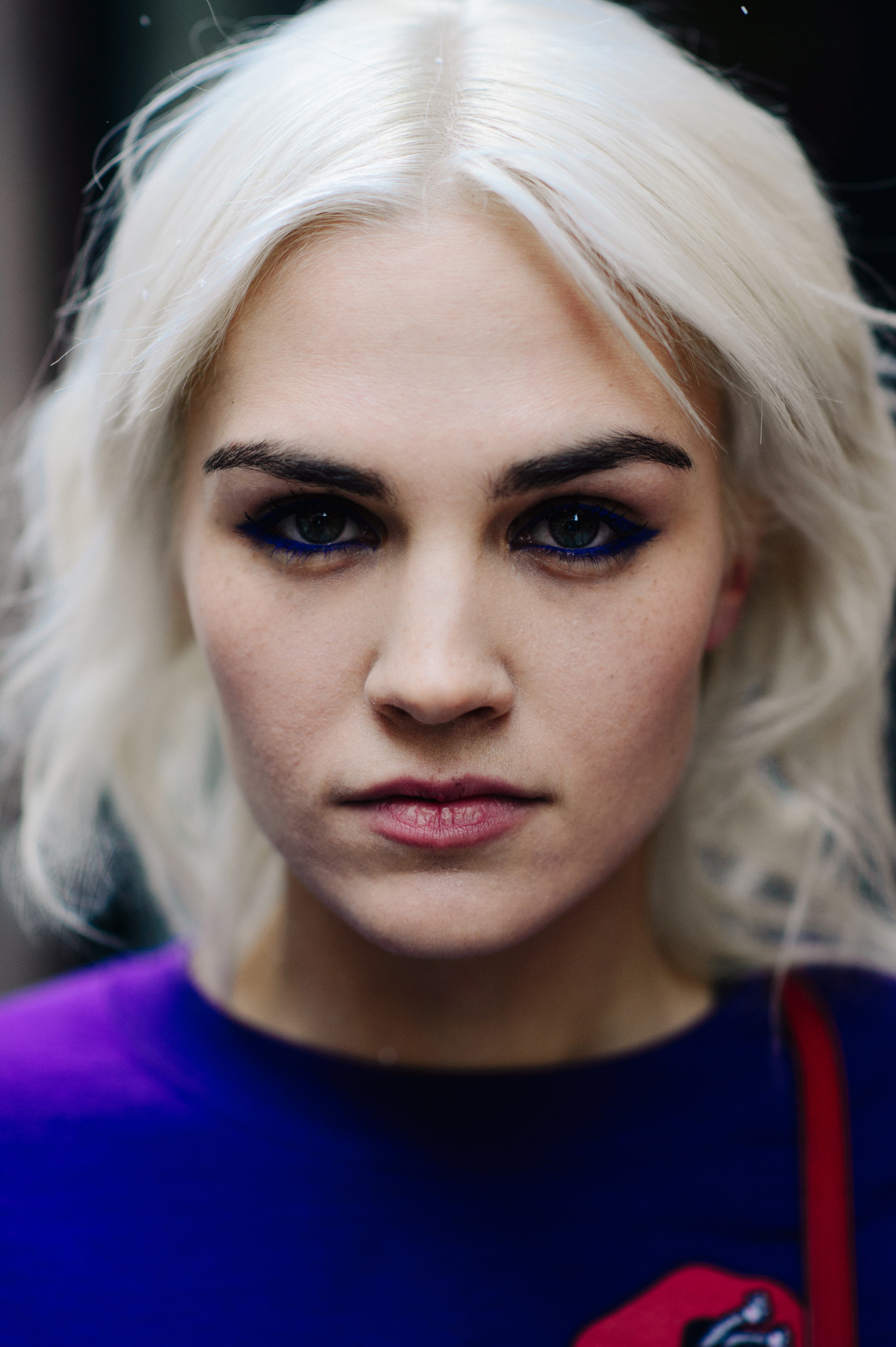 Portrait Ukrainian model white hair