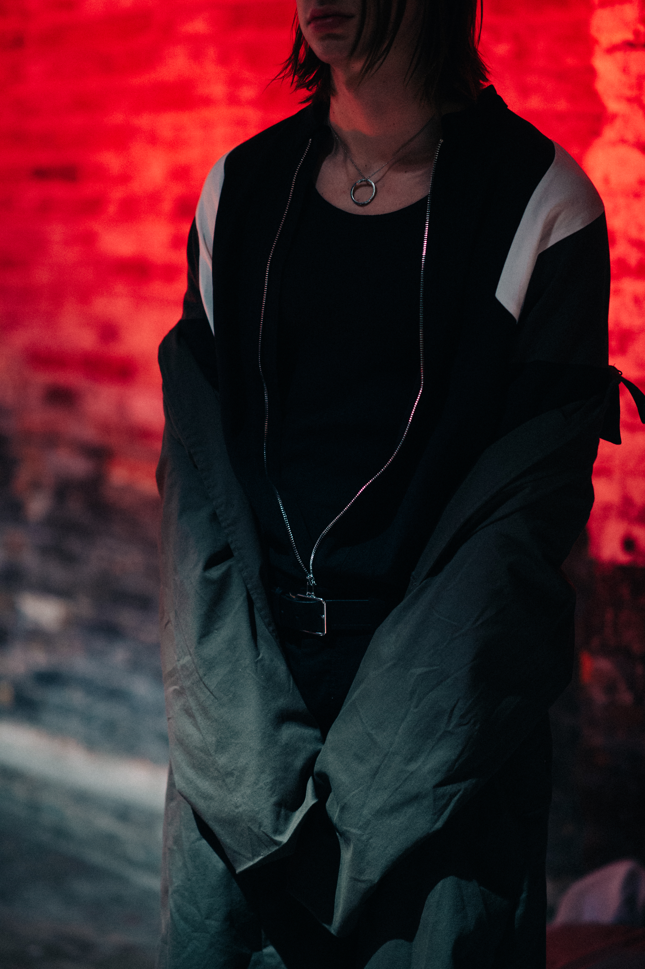 Male model wearing green