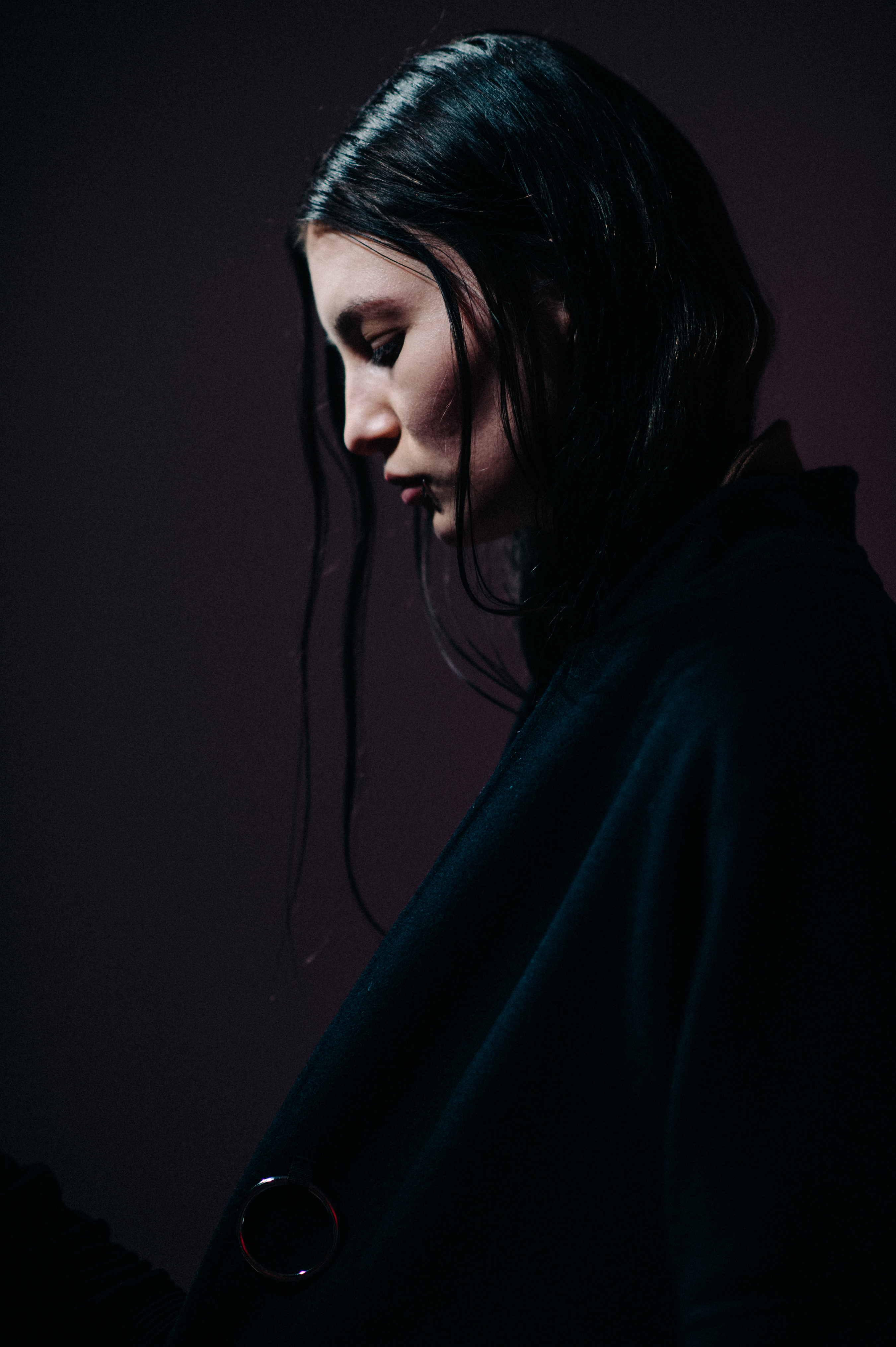 Model with black hair