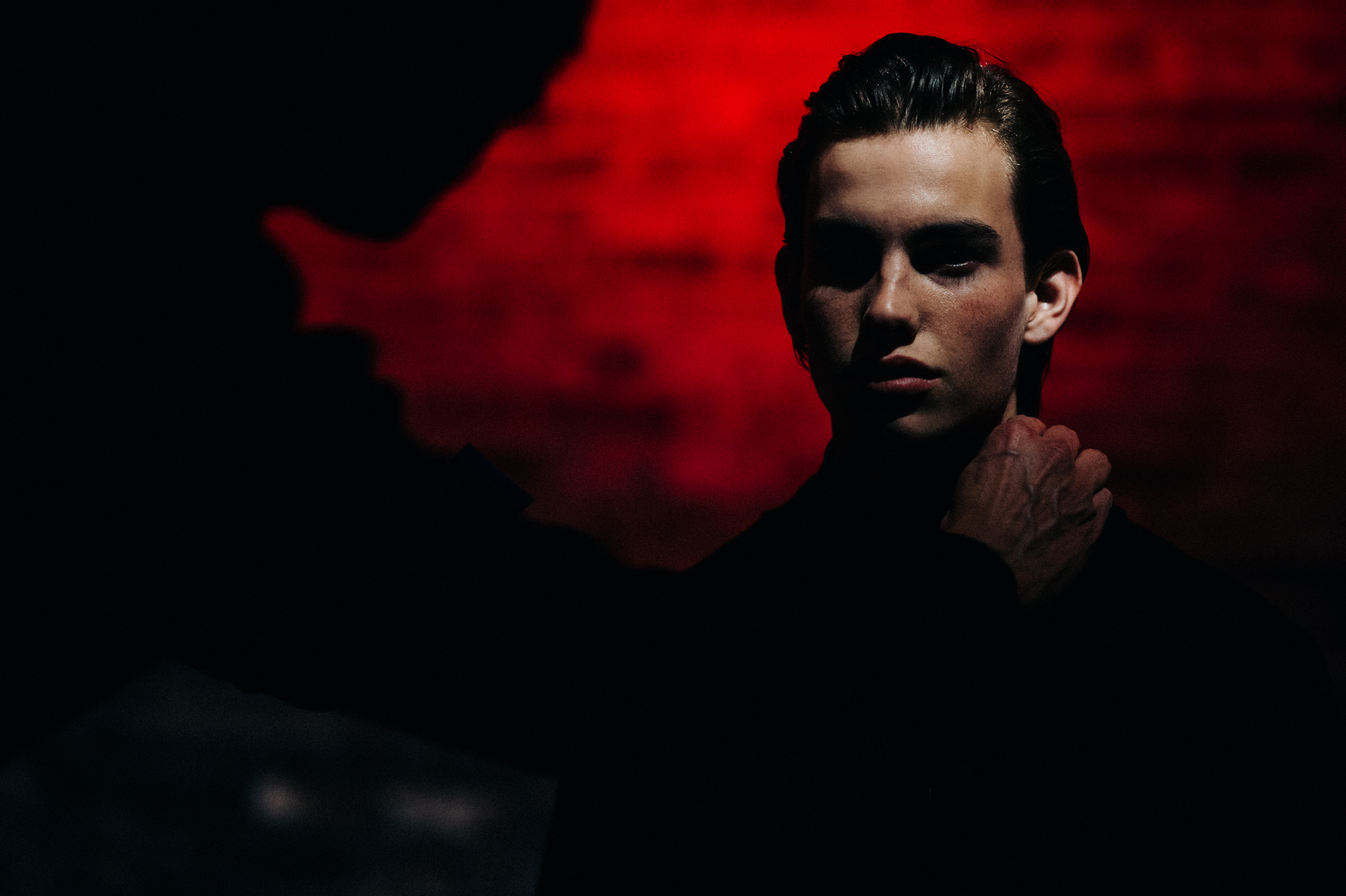 Male model in low light