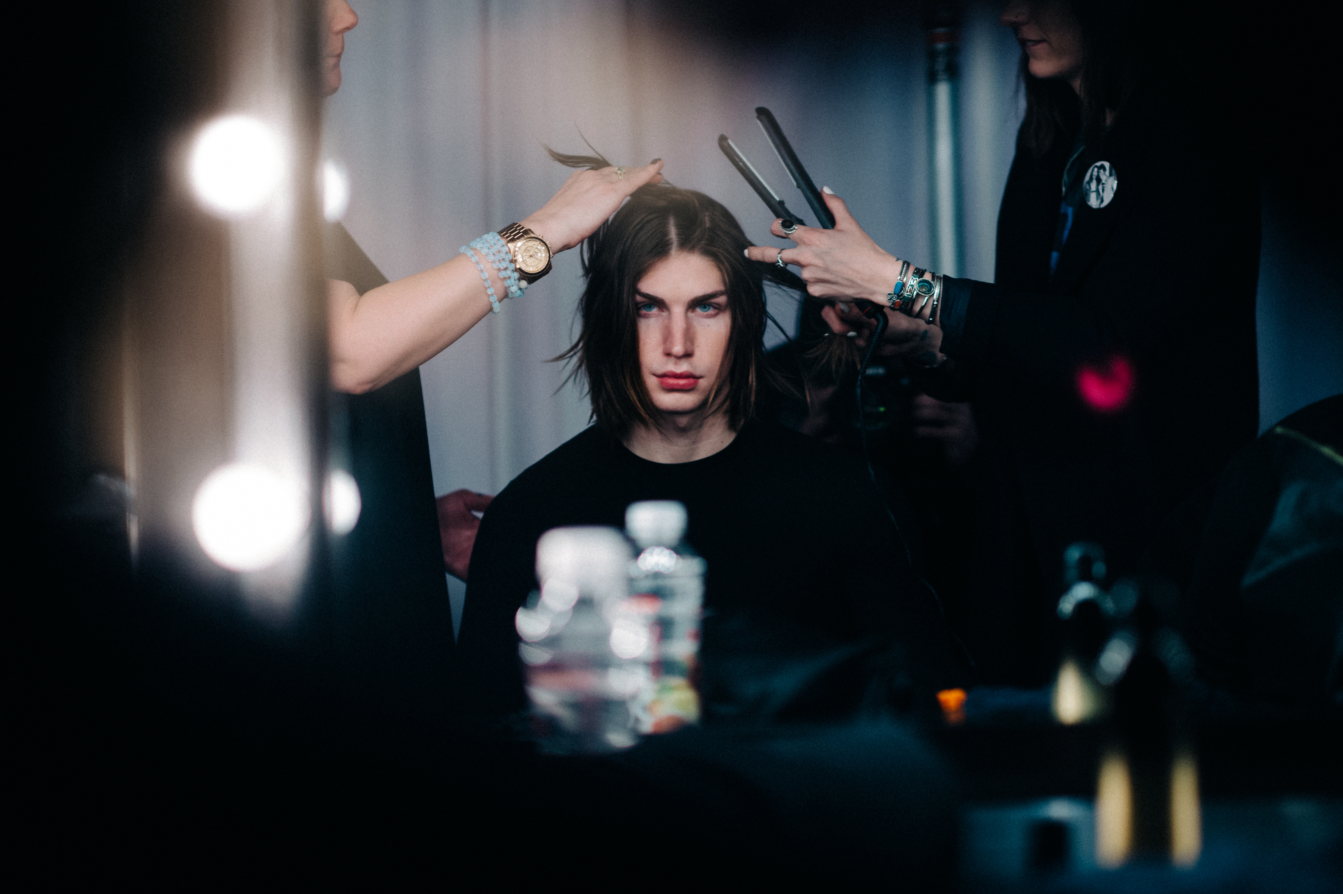 Male model with blue eyes