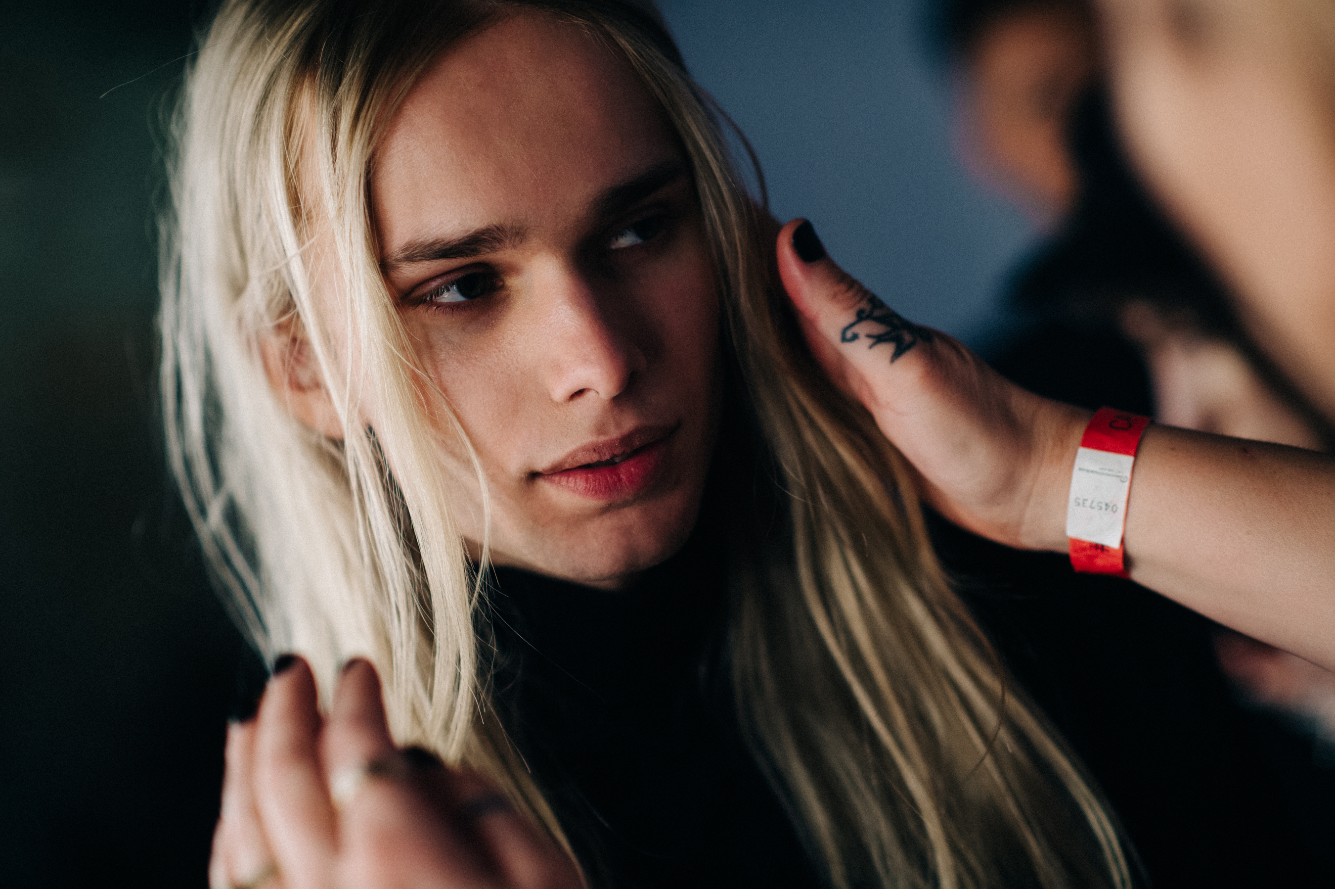 Male model long hair