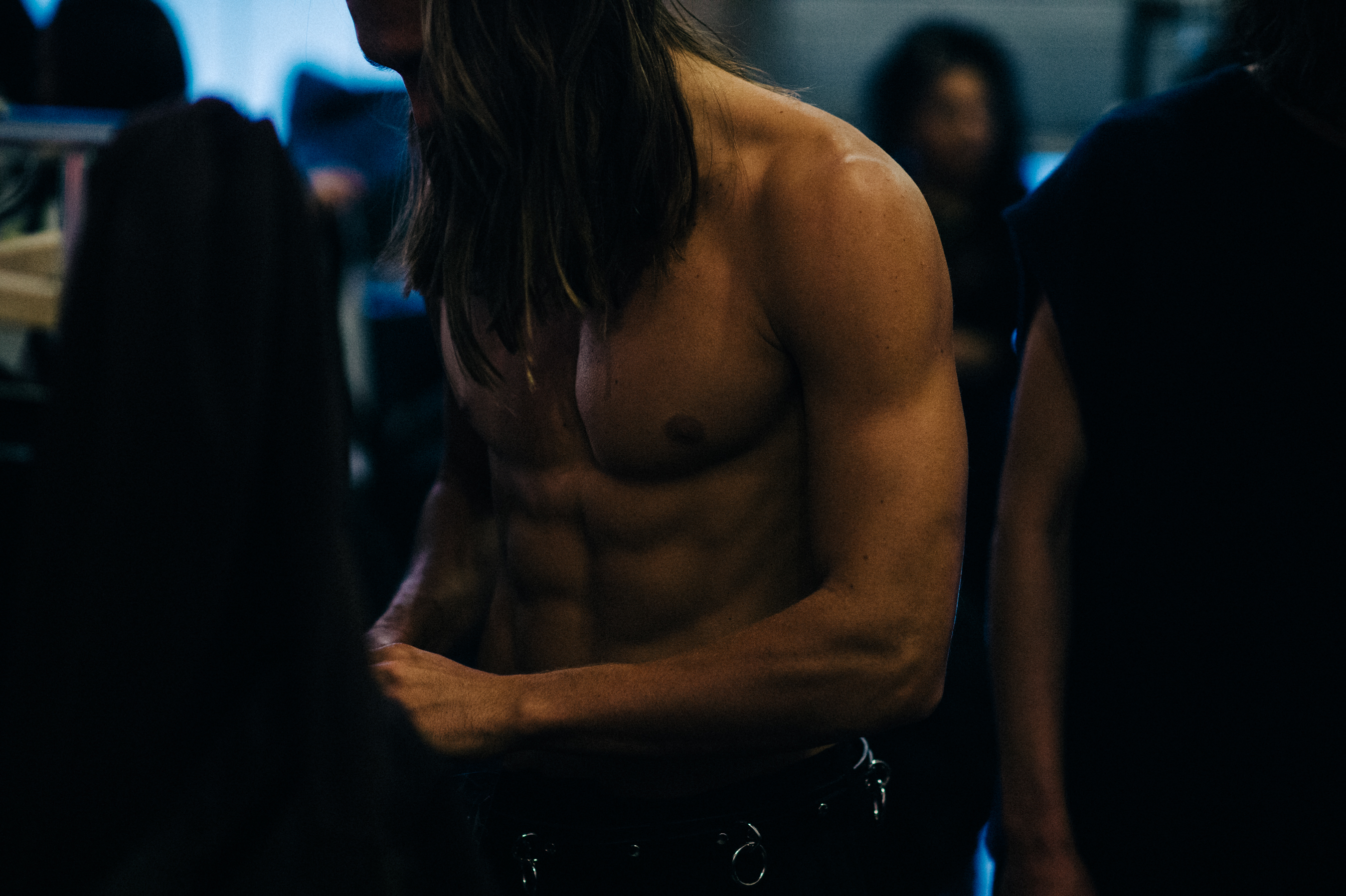 Shirtless male model