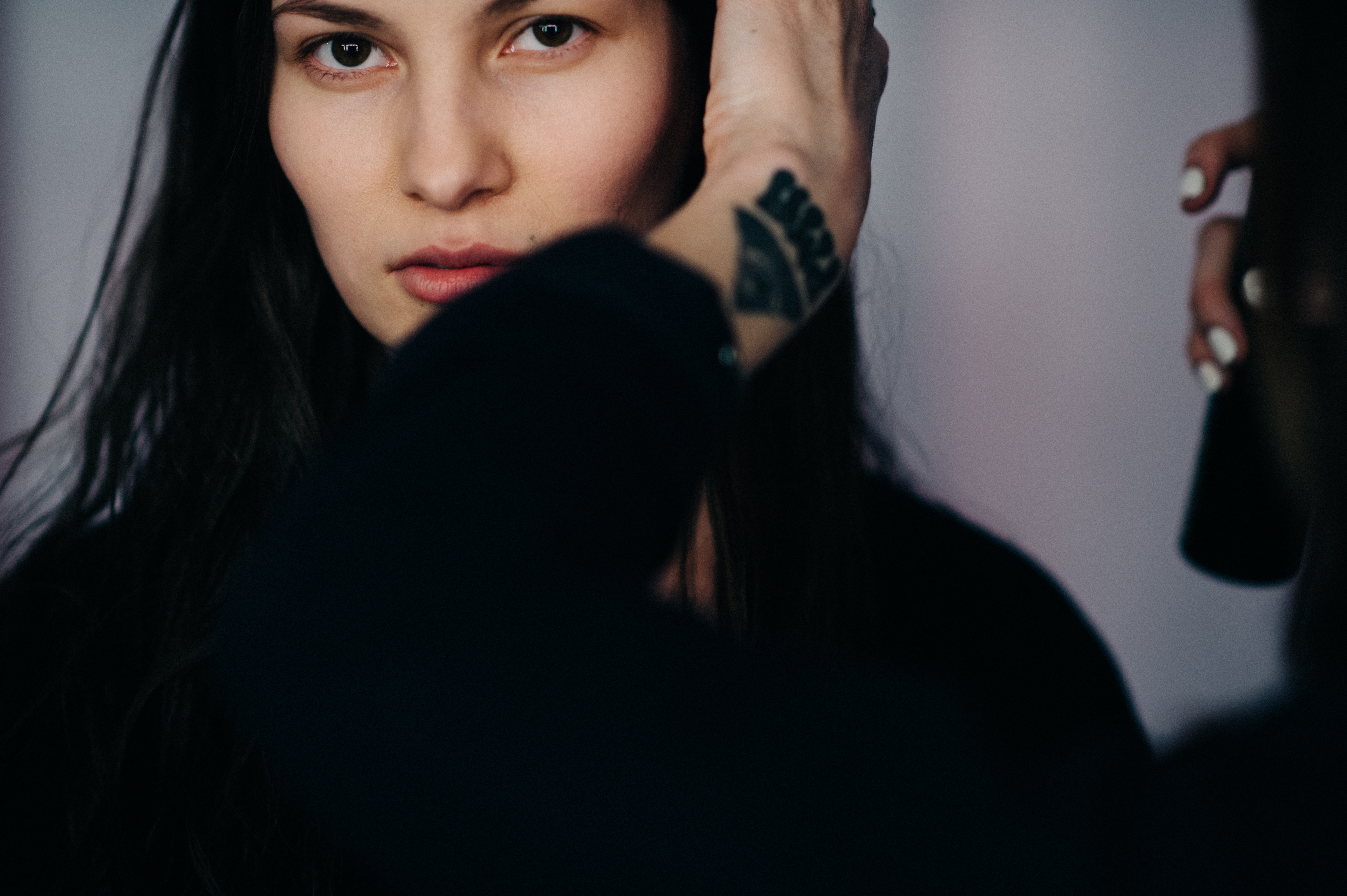 Model with brown eyes