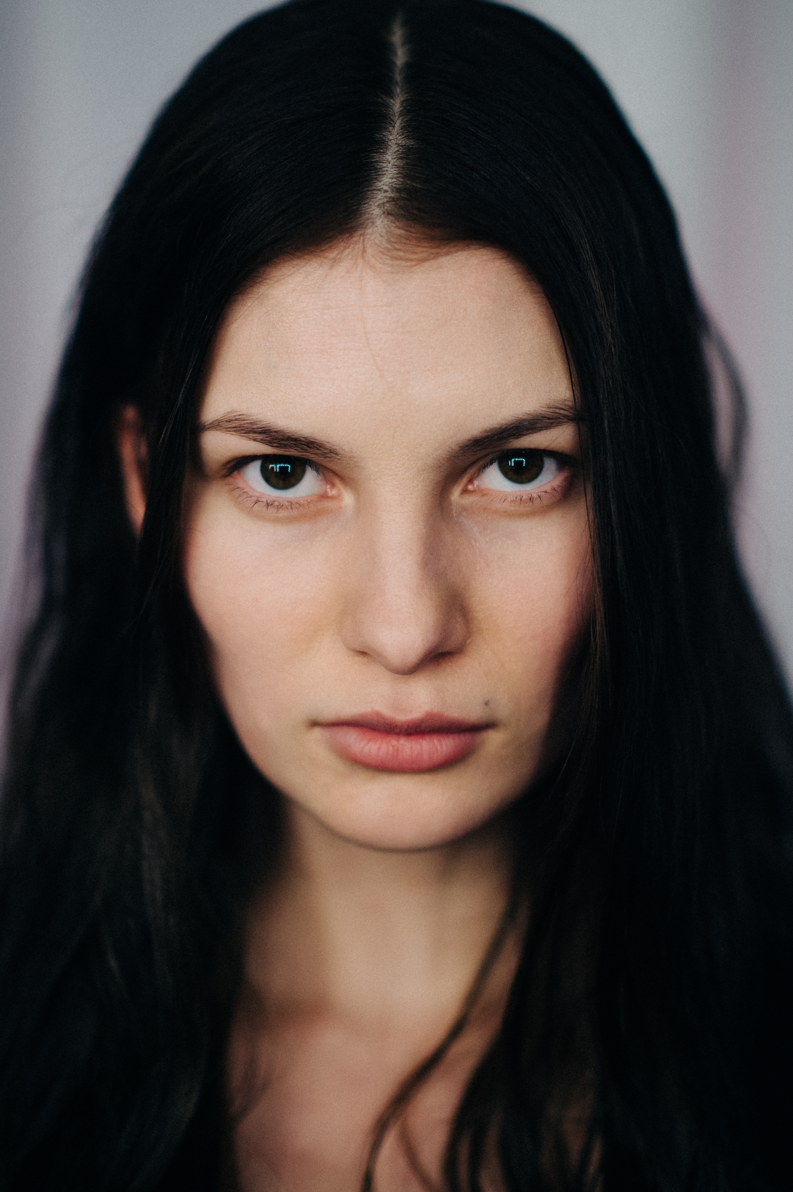 Model with brown eyes