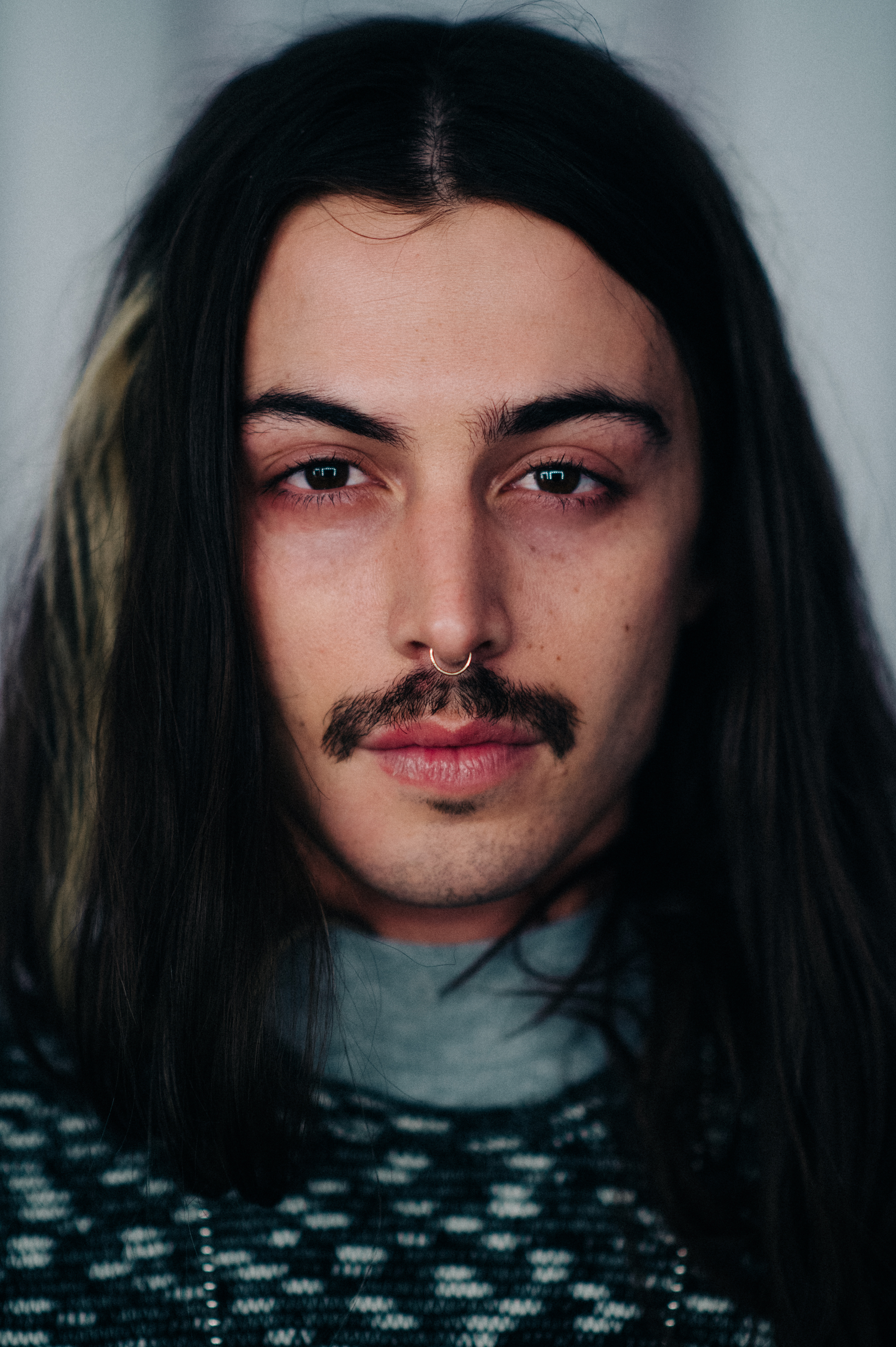 Portrait male model mustache