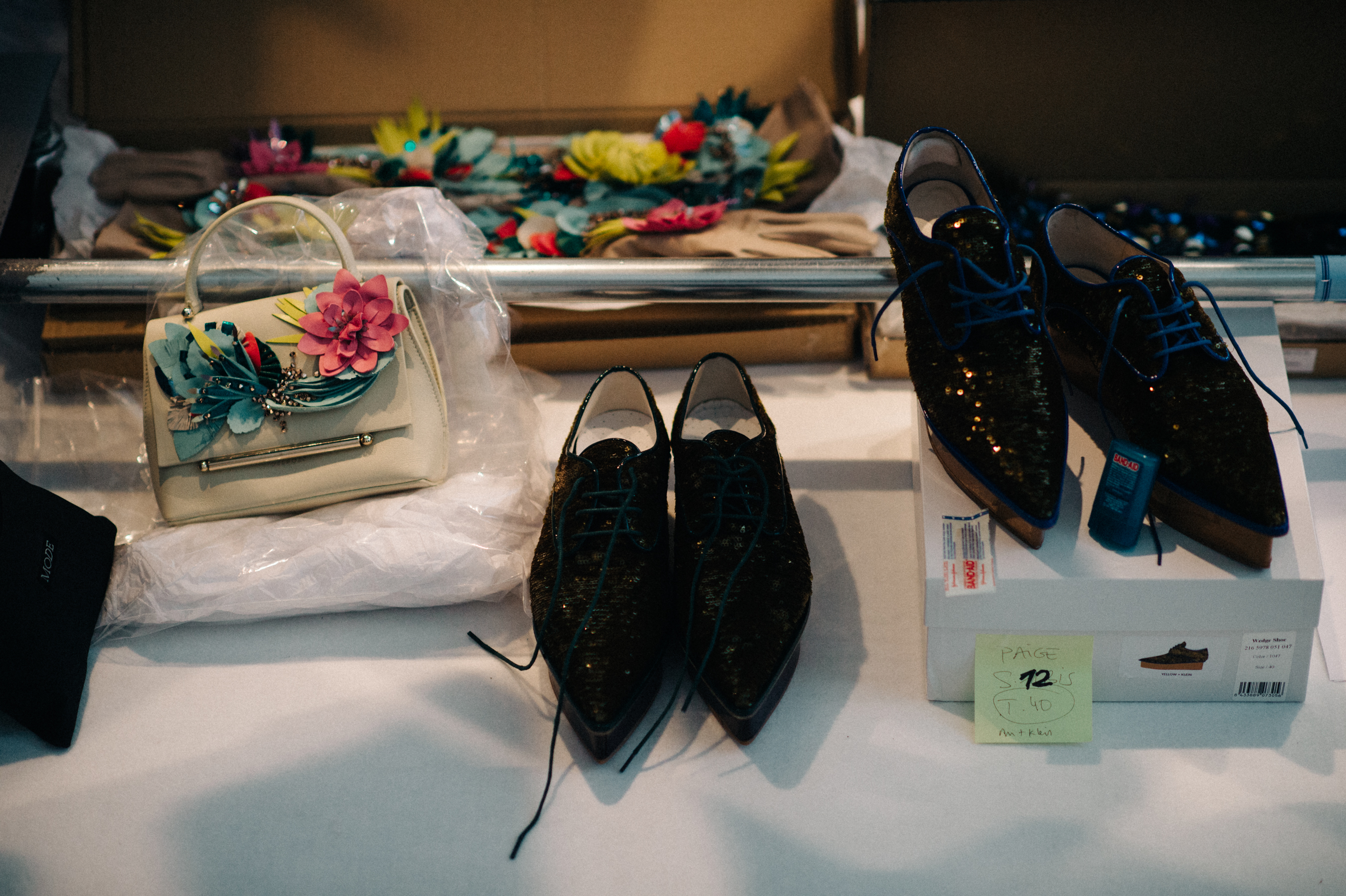 Close up of shoes and bags