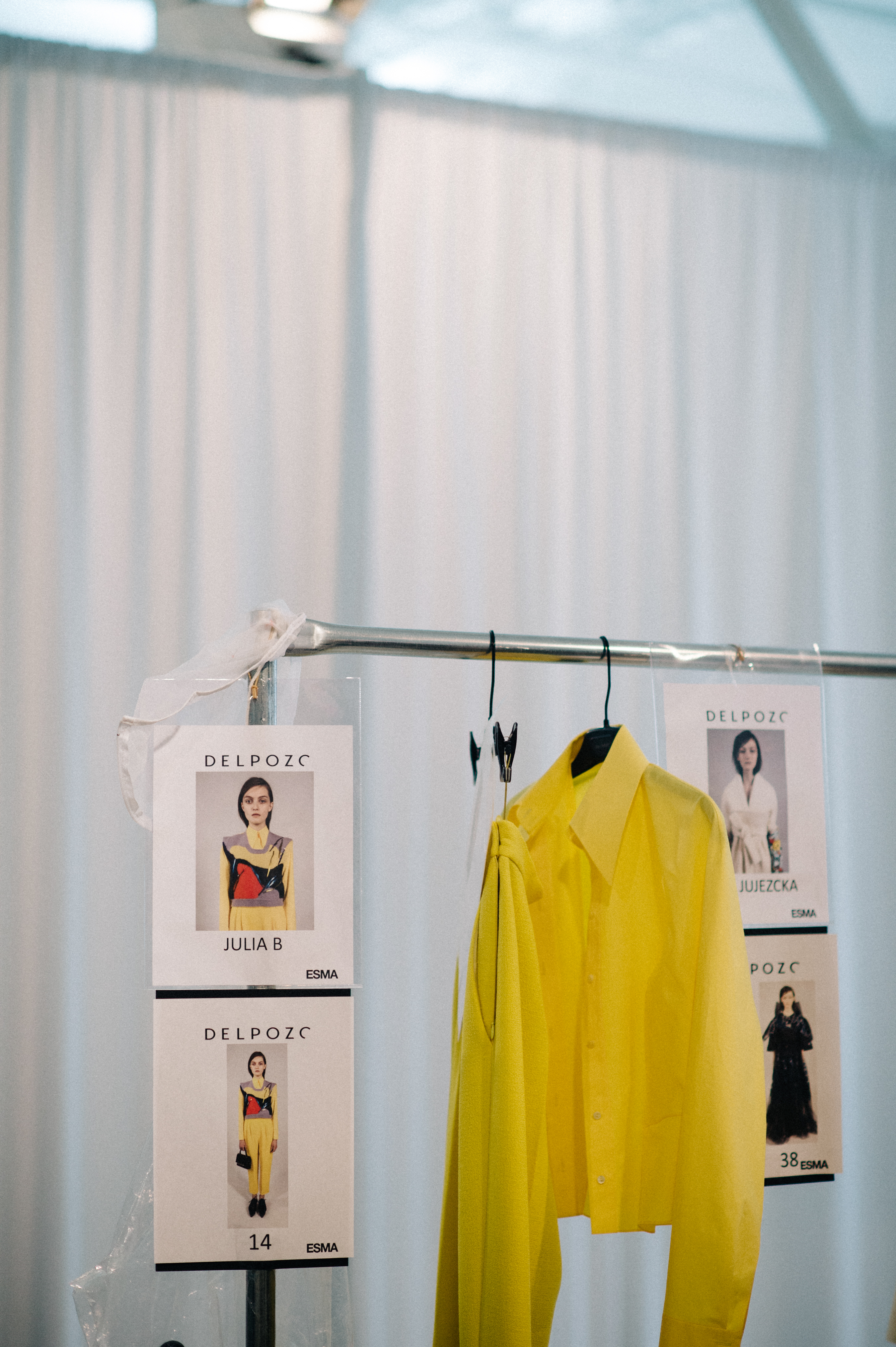 Rail with yellow clothes