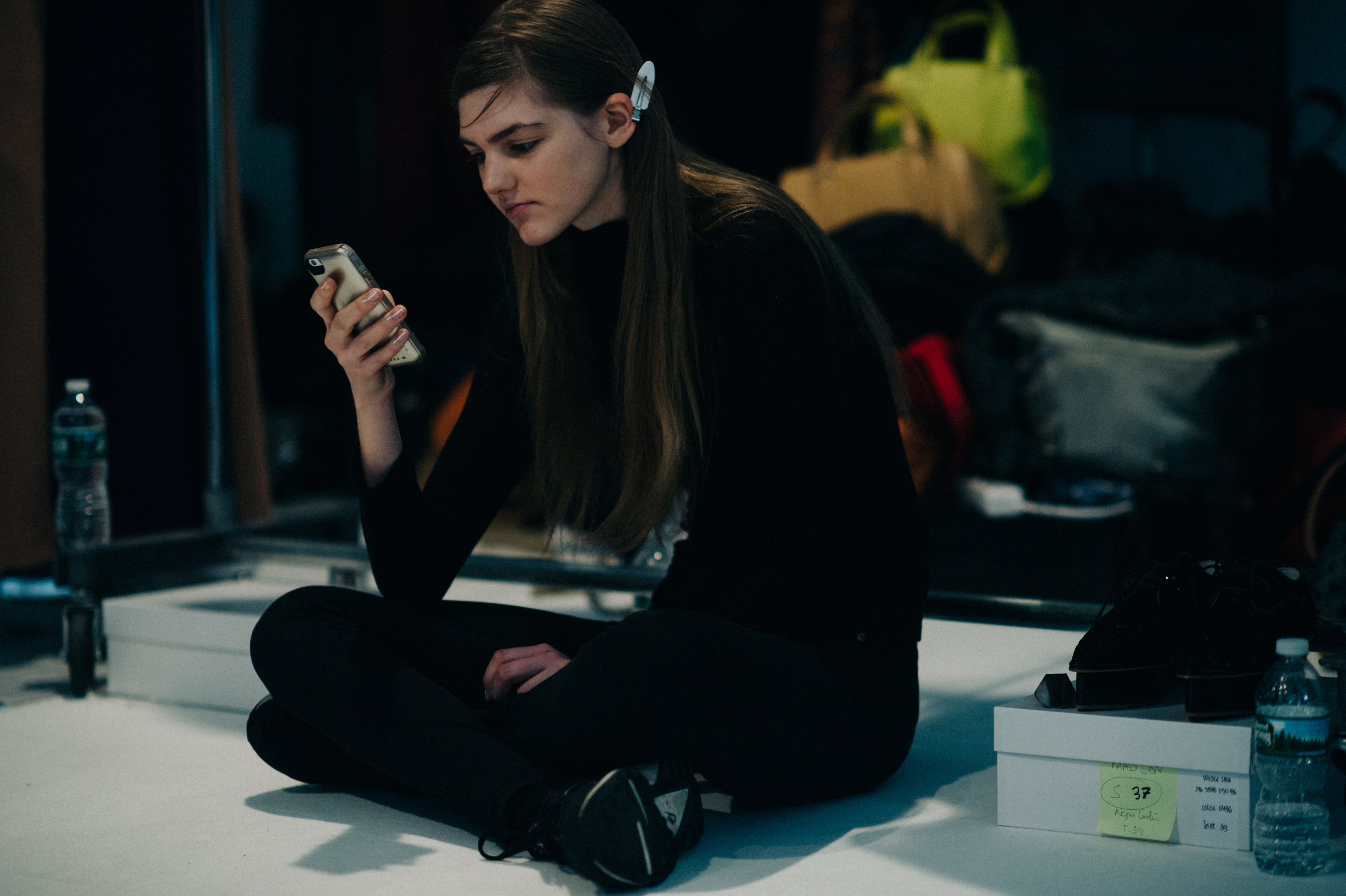 American model on the floor
