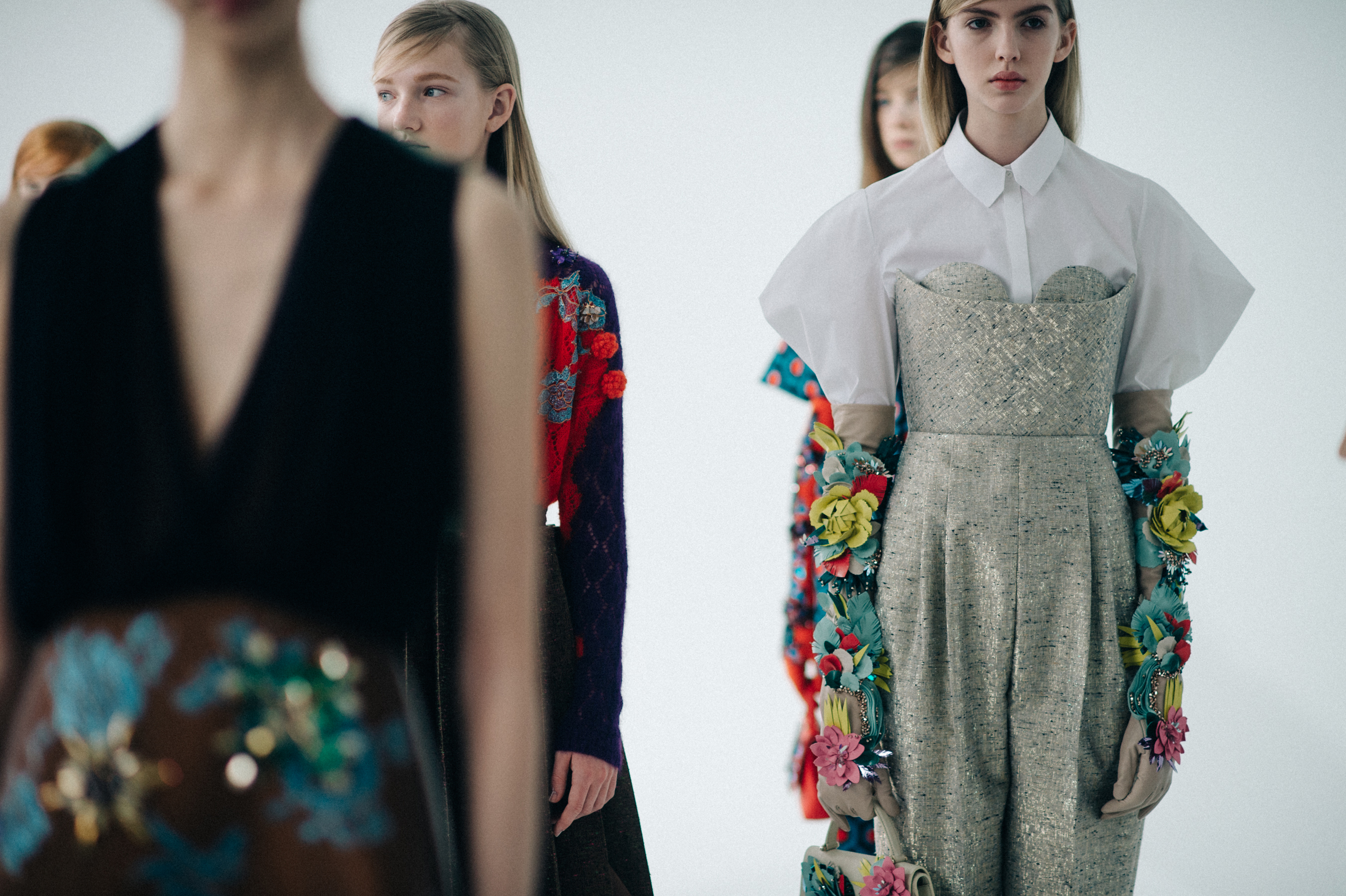 Models lined up before the show