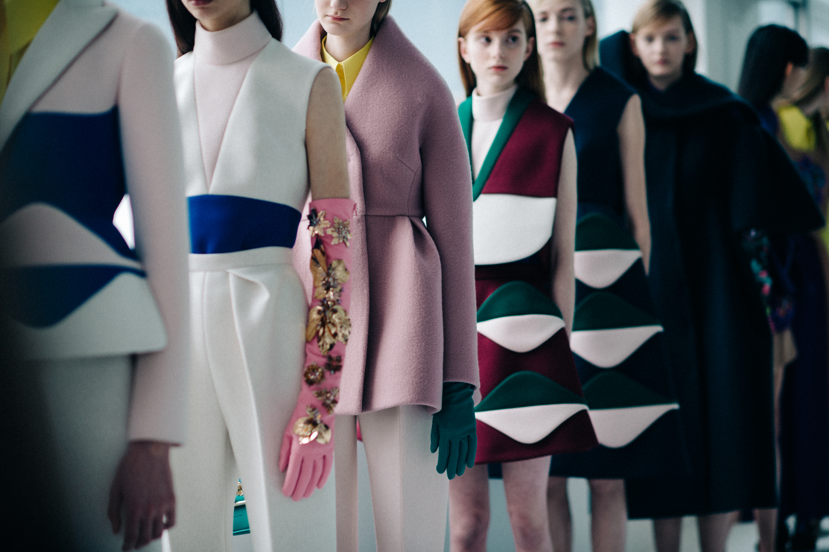 Models lined up dressed
