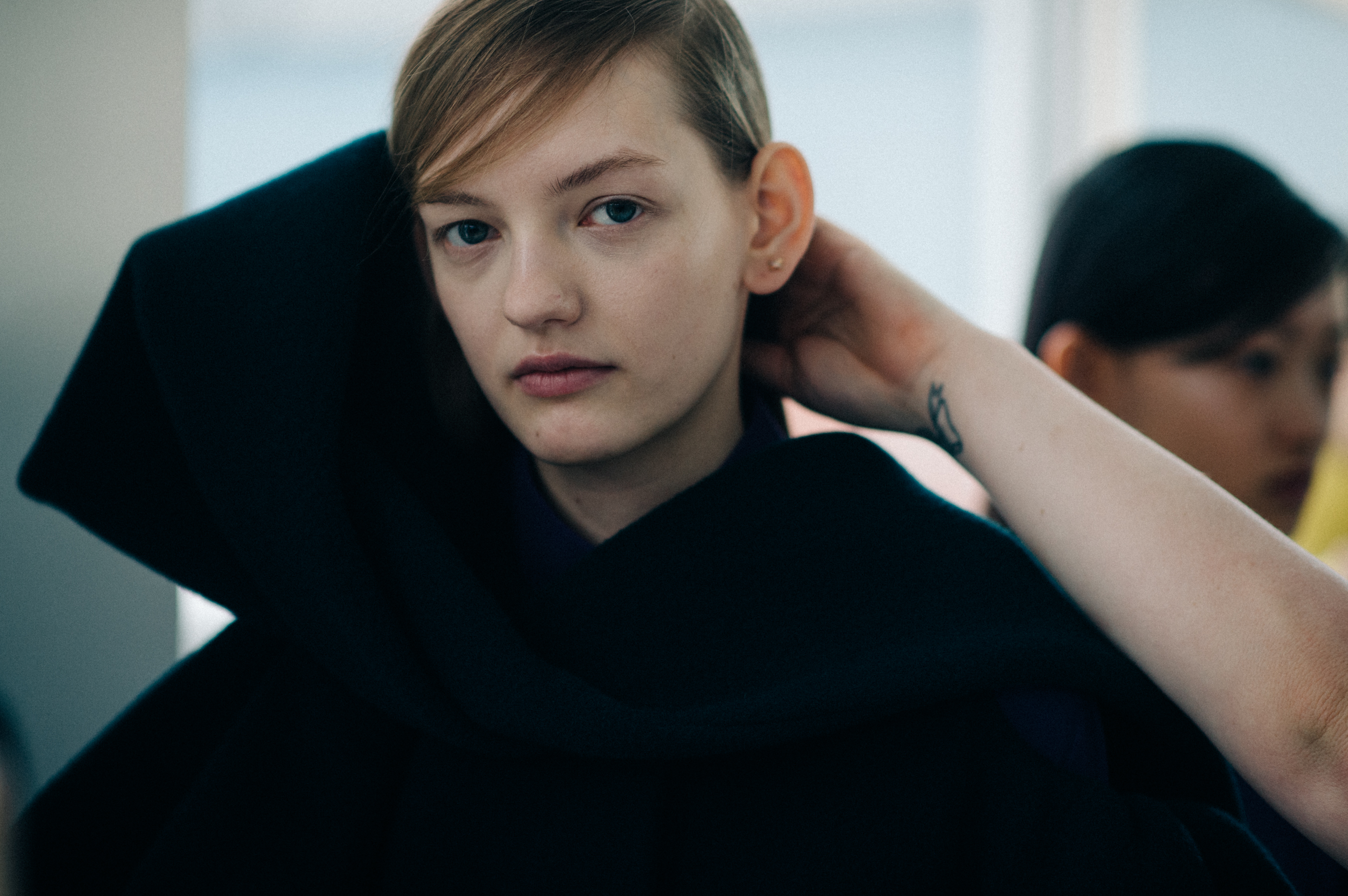 Ukrainian model getting hair done