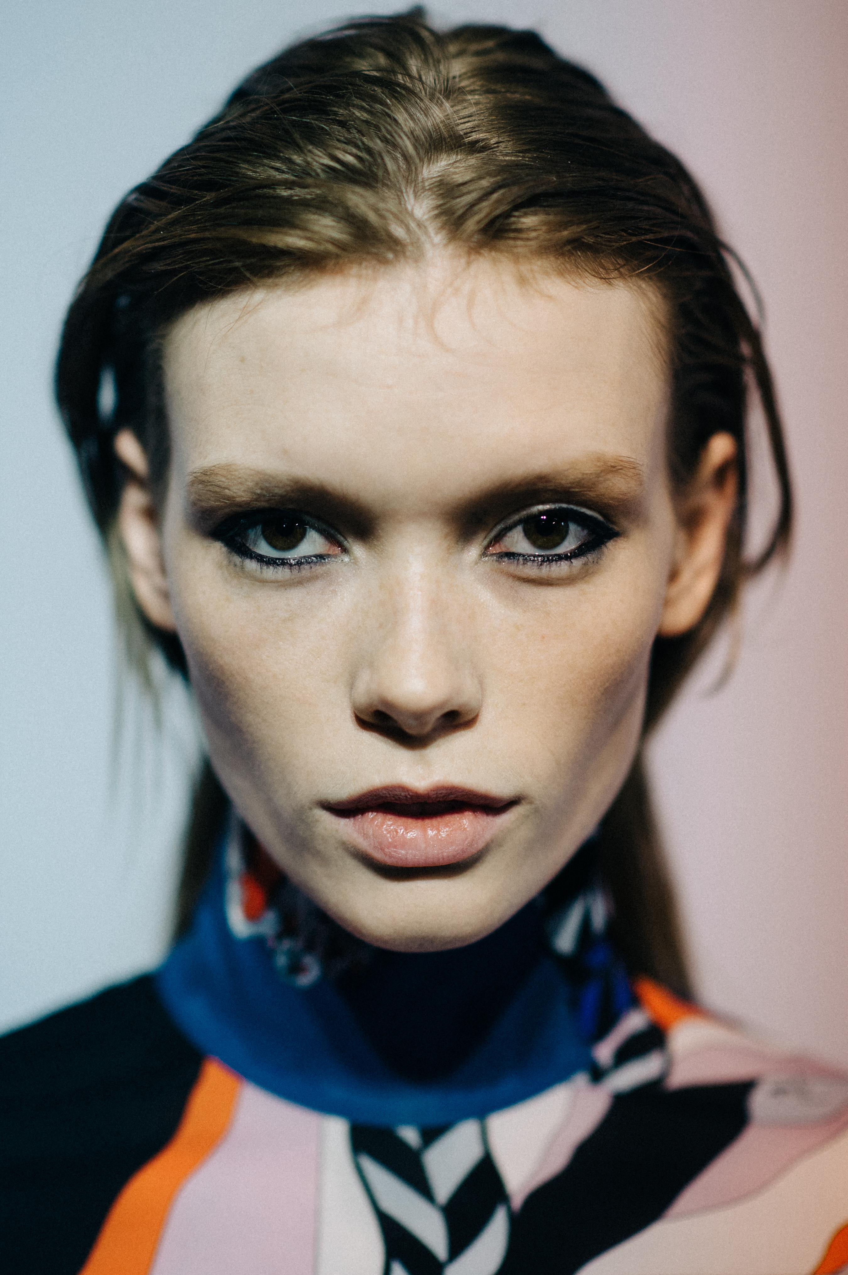 Portrait of a model before the show