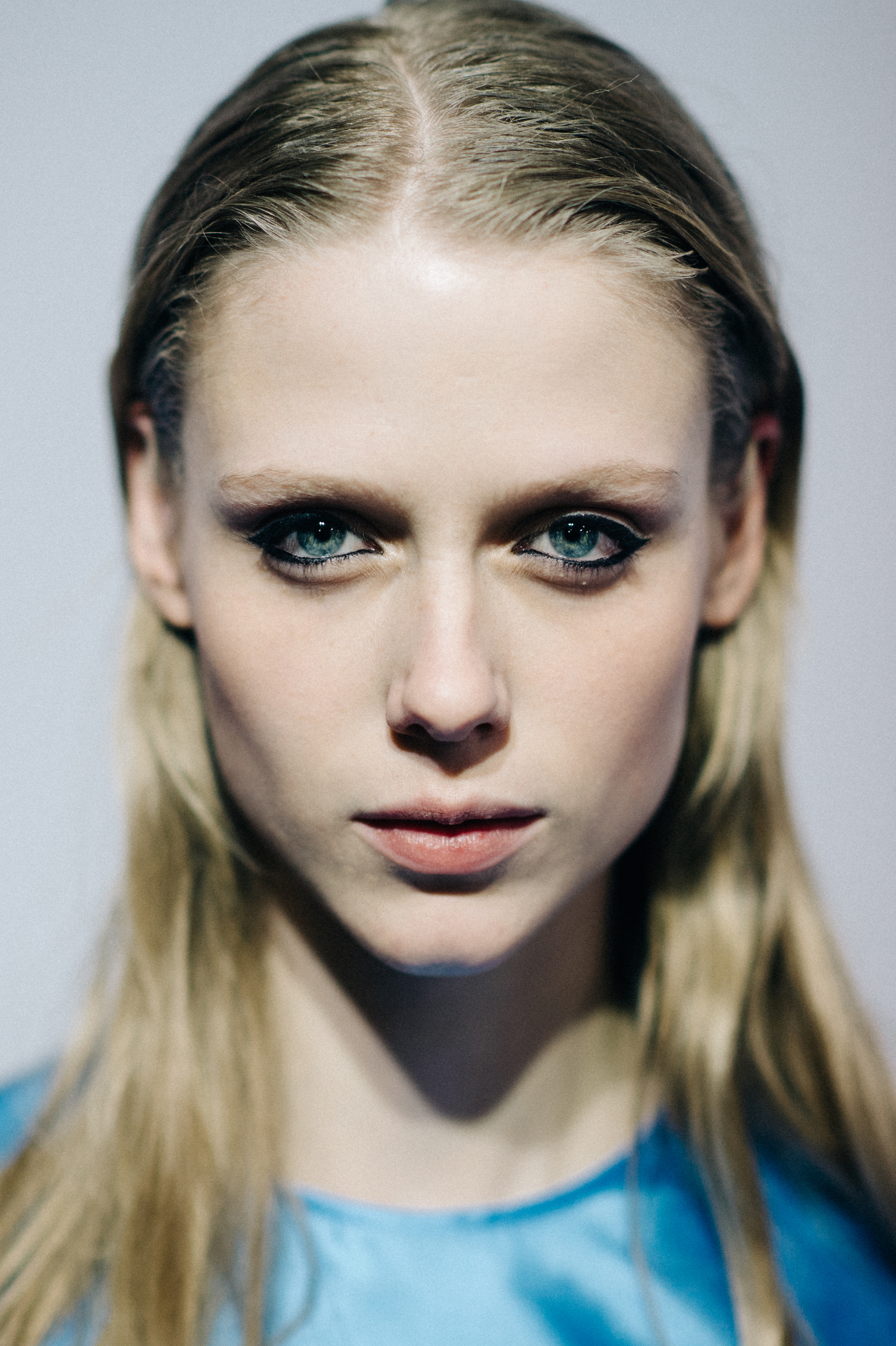 Portrait of a model with blue eyes