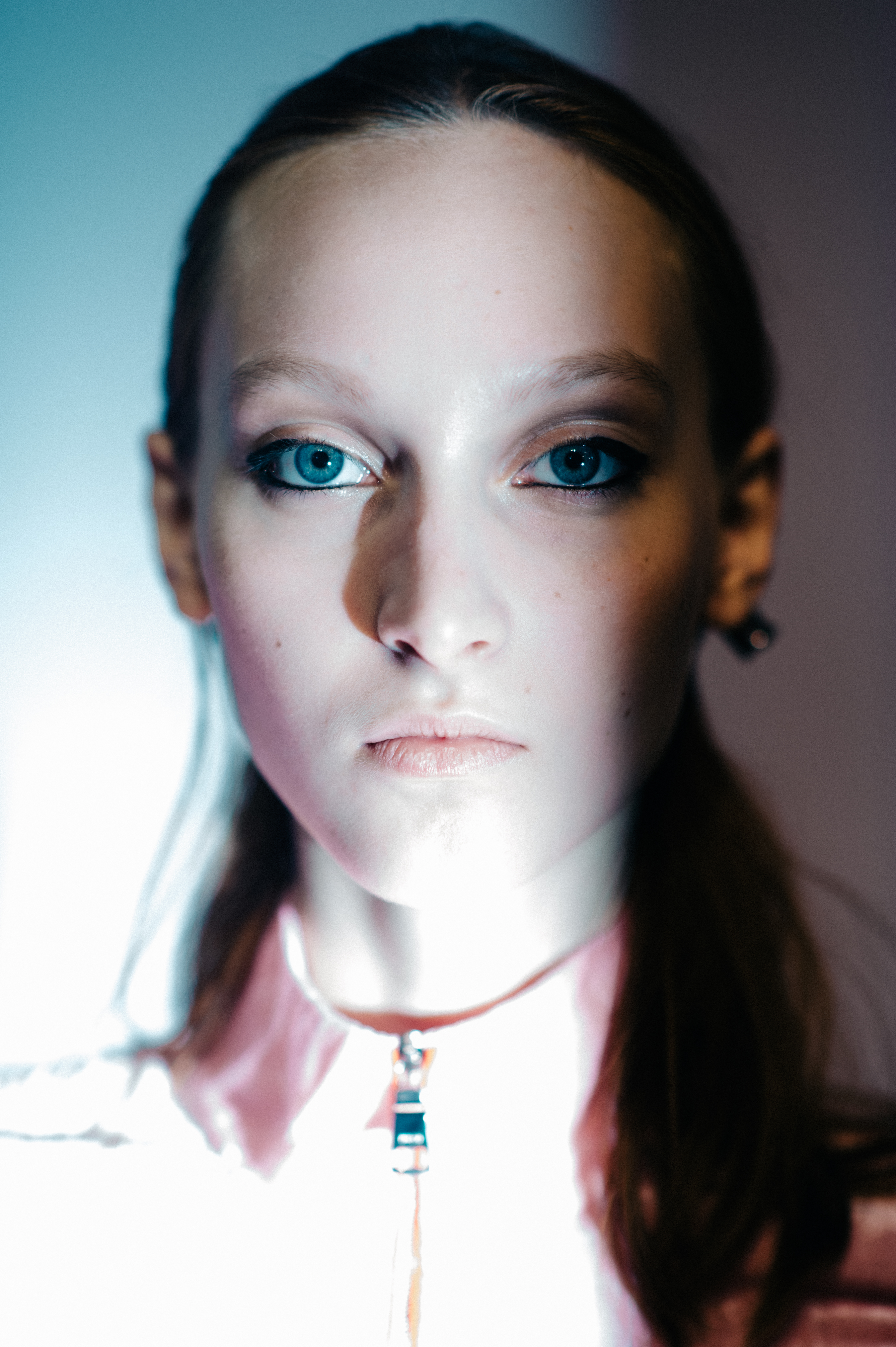 Portrait of a Russian model before the show
