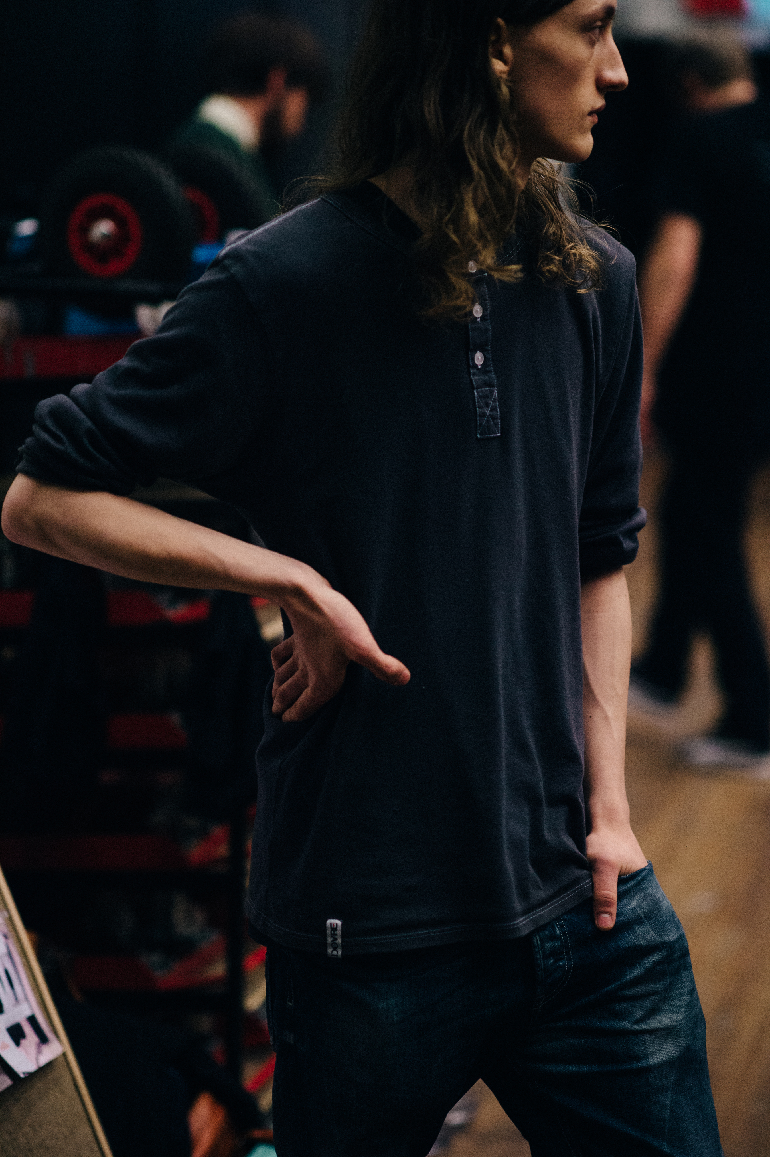 Male model with long hair