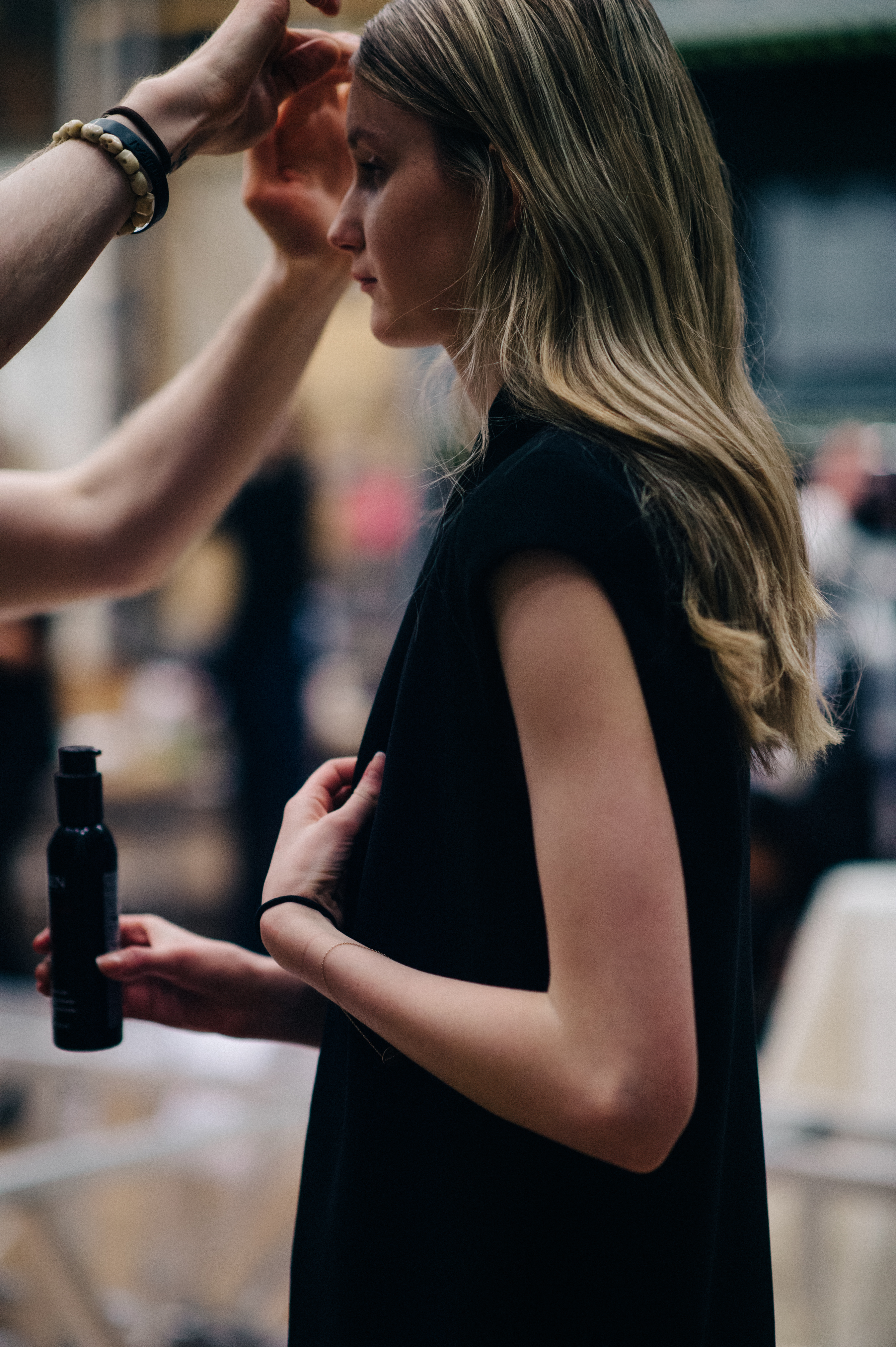 Model wearing black