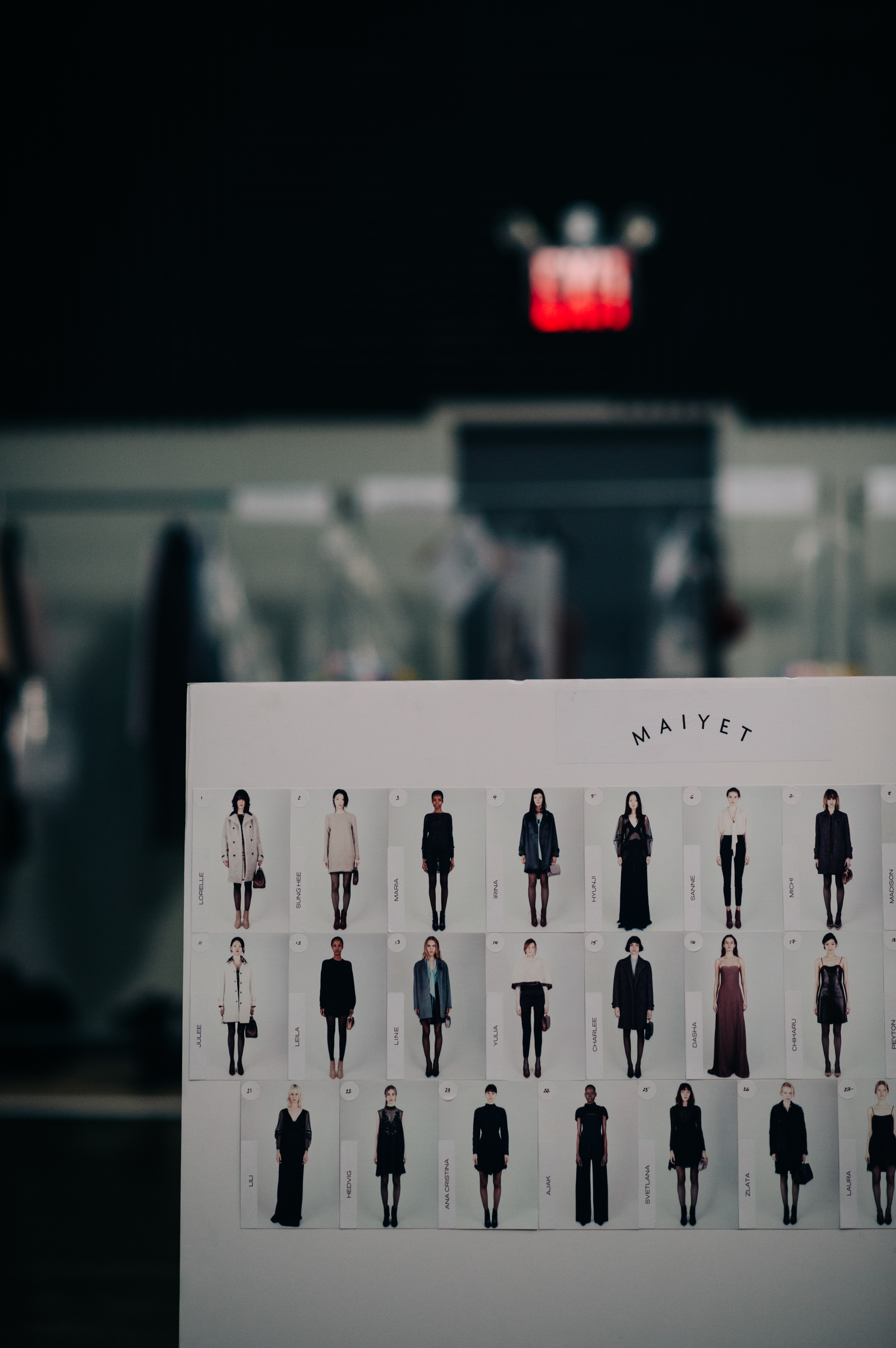 Board with model names before show