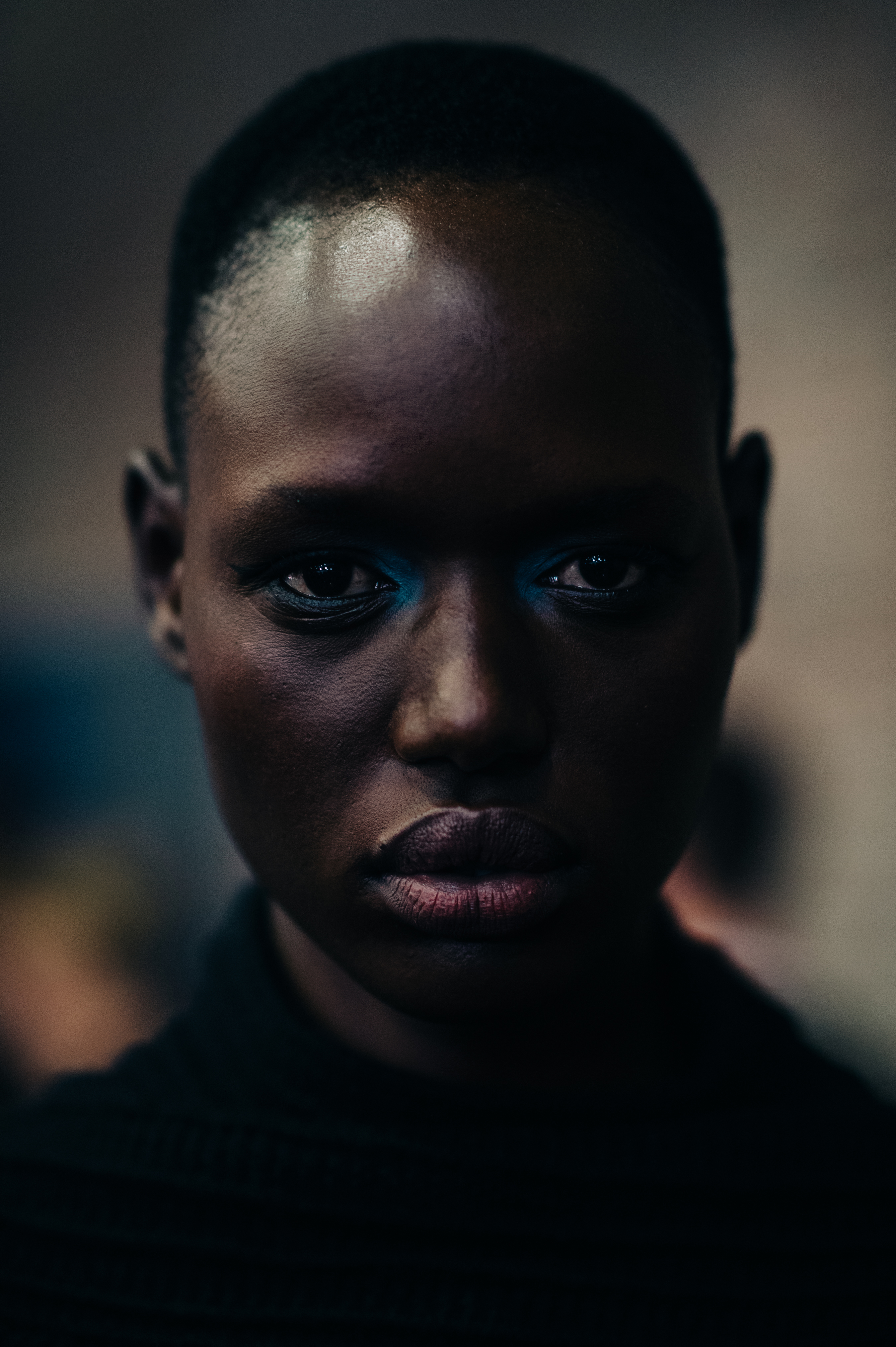 Portrait a model before show