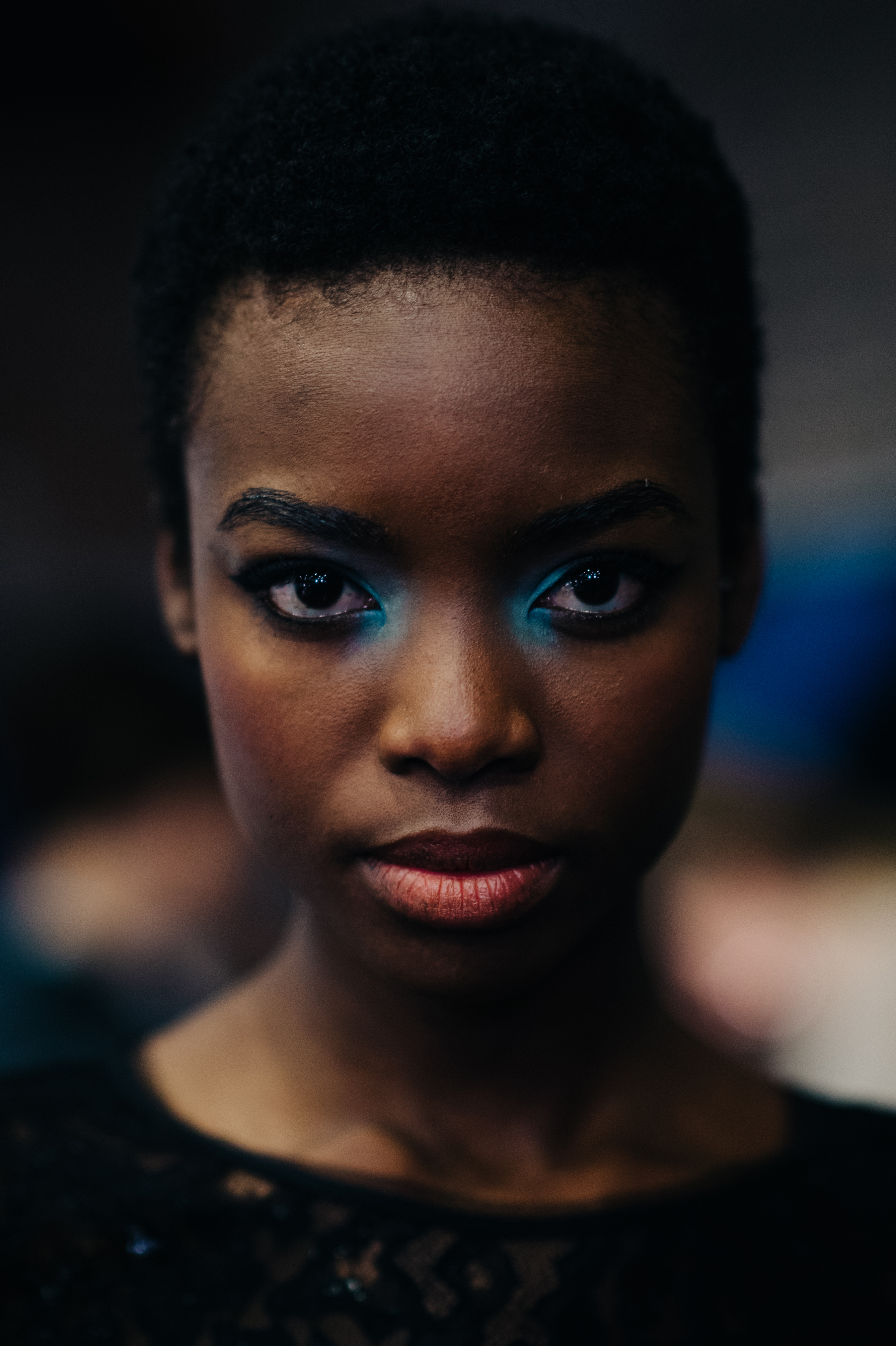 Portrait a model before show