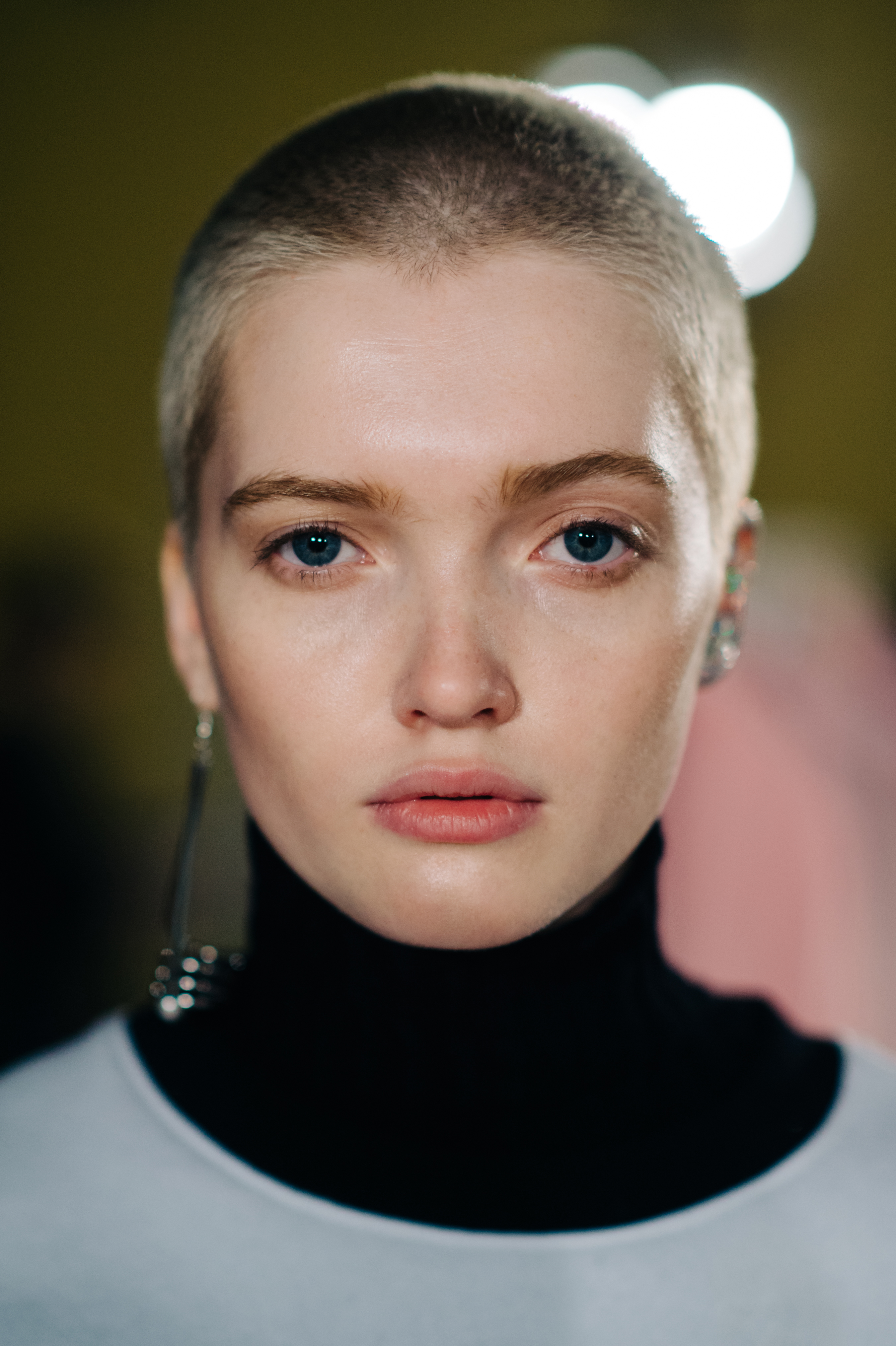 Portrait british model with short hair