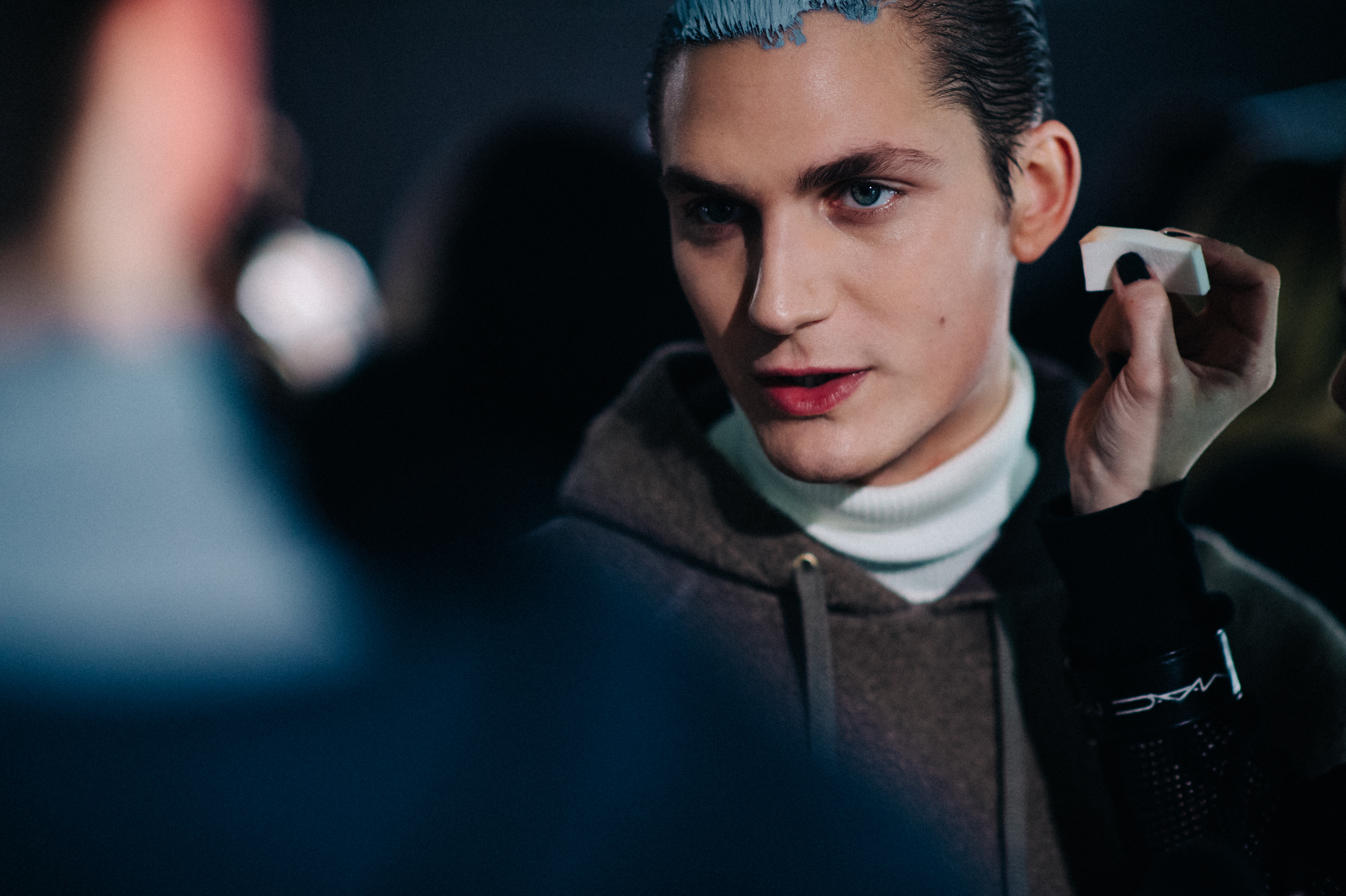 Male model painted hair
