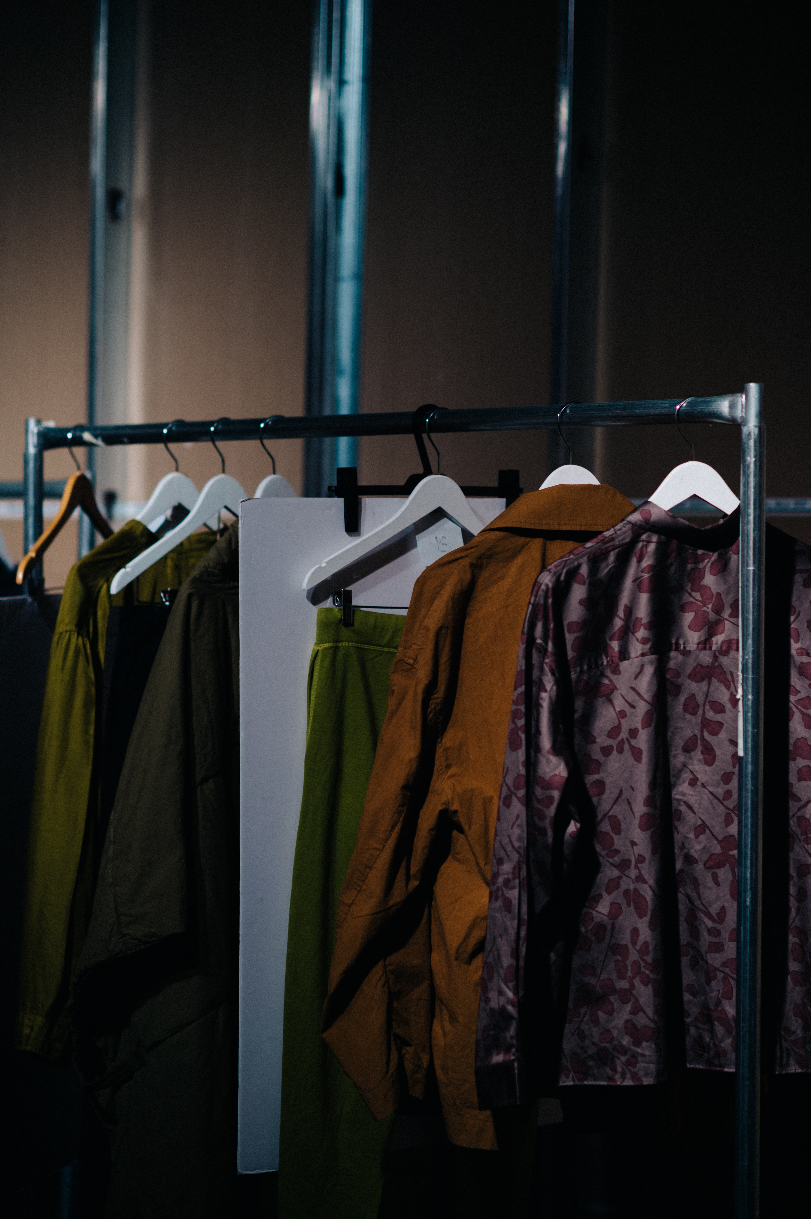 Rack with clothes